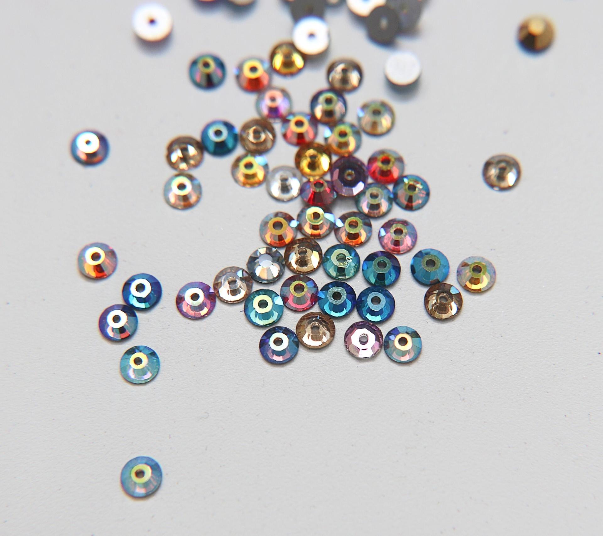 4MM Swarovski Crystal Colour Mix Aurore Boreale Lochrose SEW ON STONES 3128 24/72/144 Pieces, embroidery materials, couture