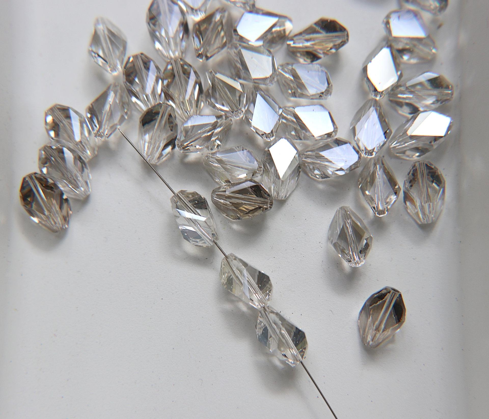 Swarovski Art 5650 (12mm) Cubist Crystal Beads in Crystal Silver Shade 2/6/24/72 pieces Vintage Crystals
