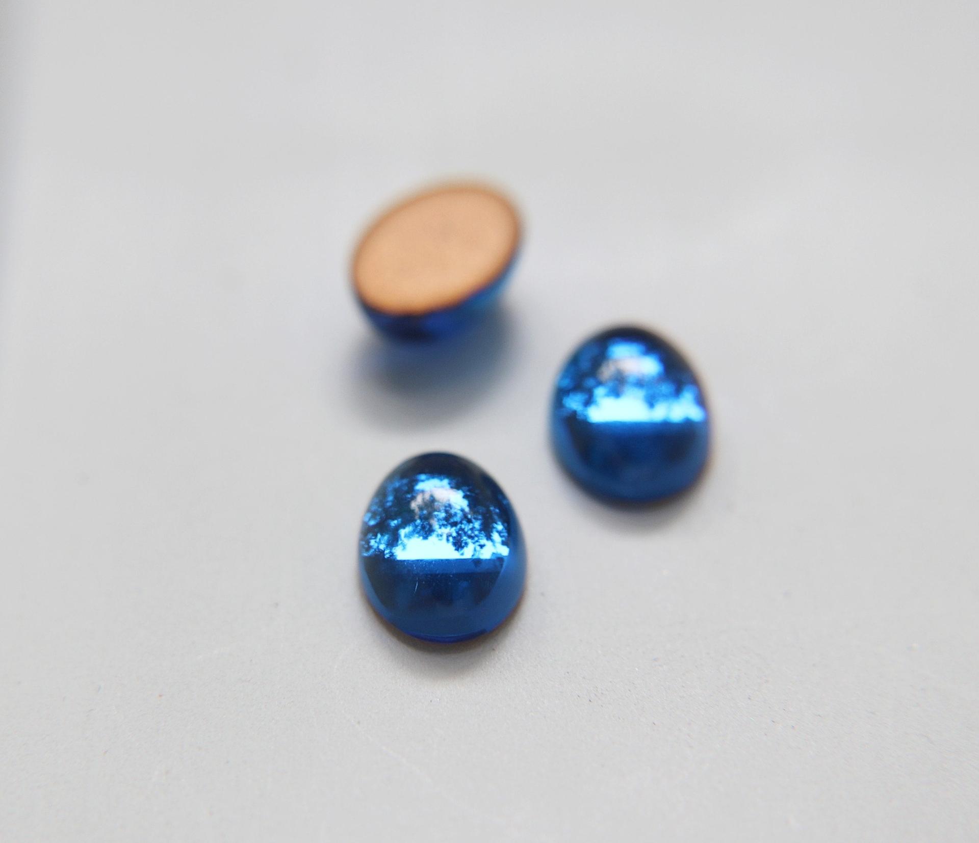 Swarovski 14x10 mm Oval Vintage Crystal Flat Back foiled in Capri Blue 2/6/12/36 Pieces Jewelry making