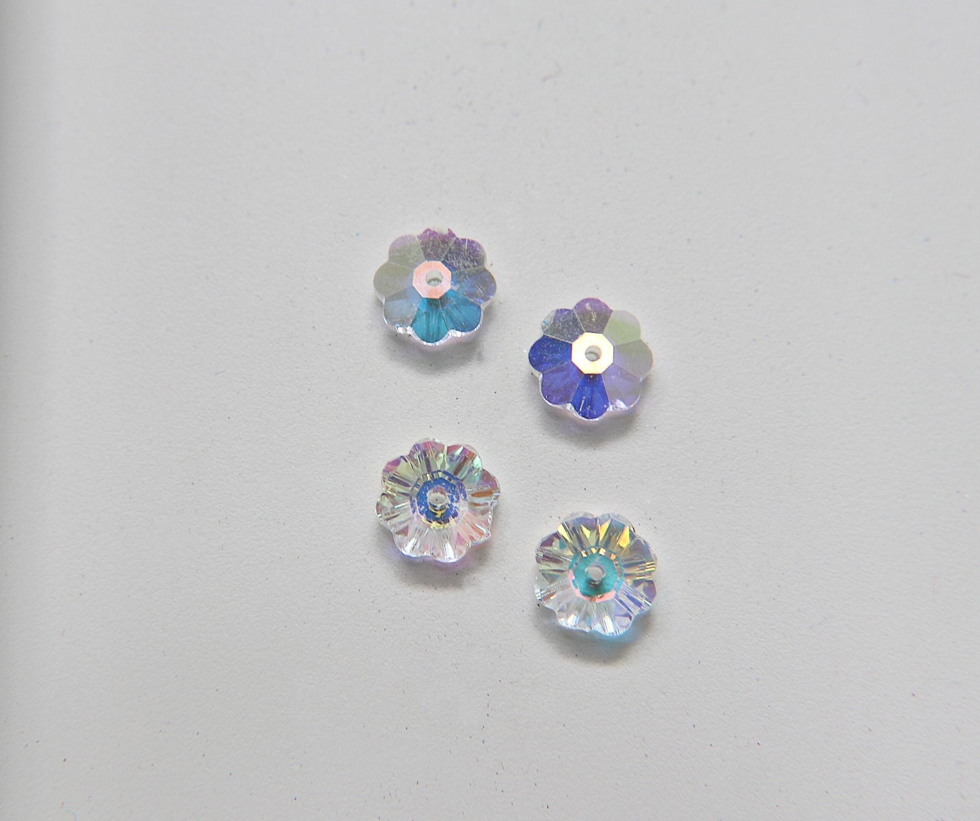 Swarovski Crystal Aurore Boreale Unfoiled - 3700 - Marguerite Lochrose, Margarita Flower, Flower Beads 2/6/12/36 pieces Vintage findings