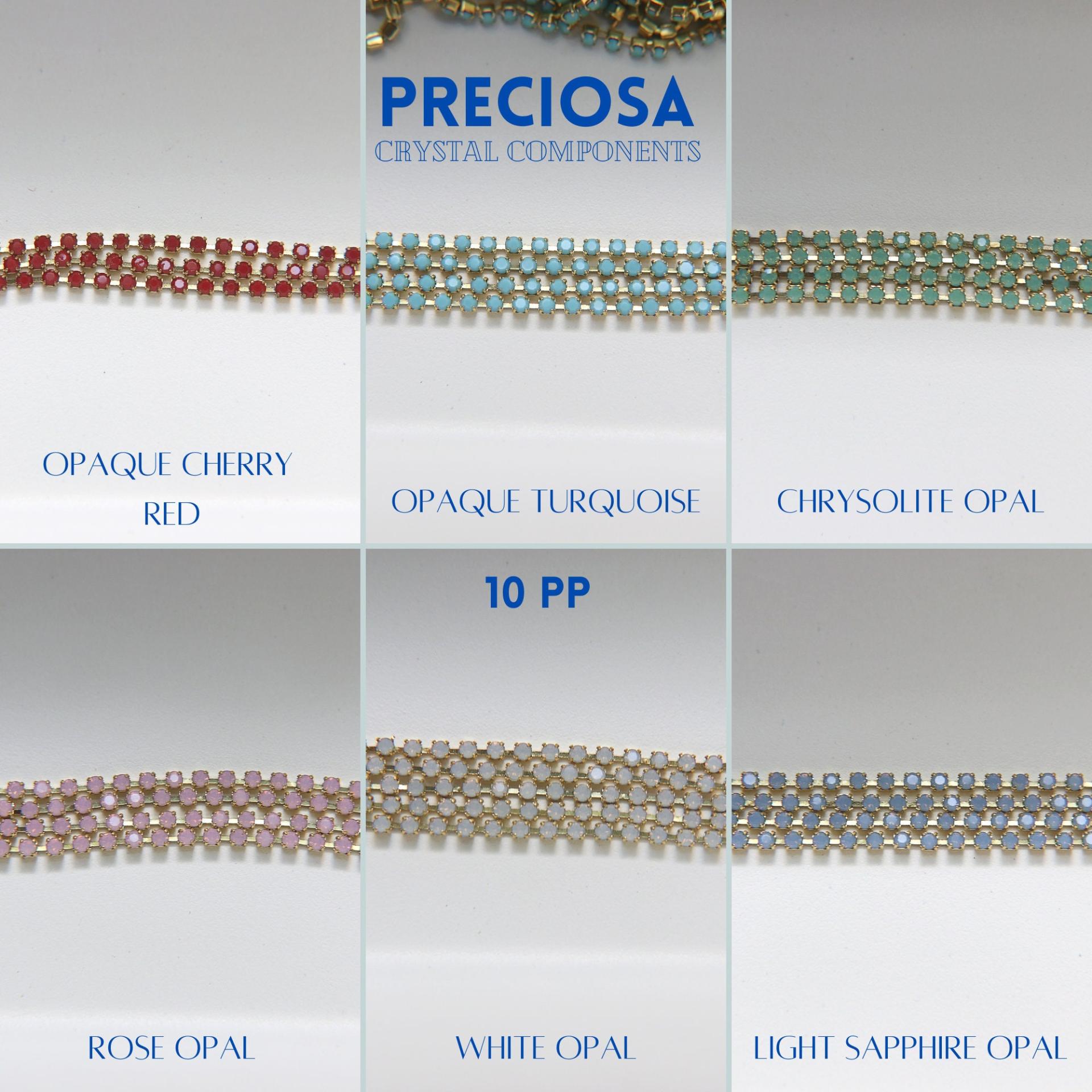 10PP PRECIOSA Cup Chain Clear Rhinestone Cup Chain 1.6mm - Brass Setting - Crystal Clear 0.5/1/2/5 Meters Nail Art