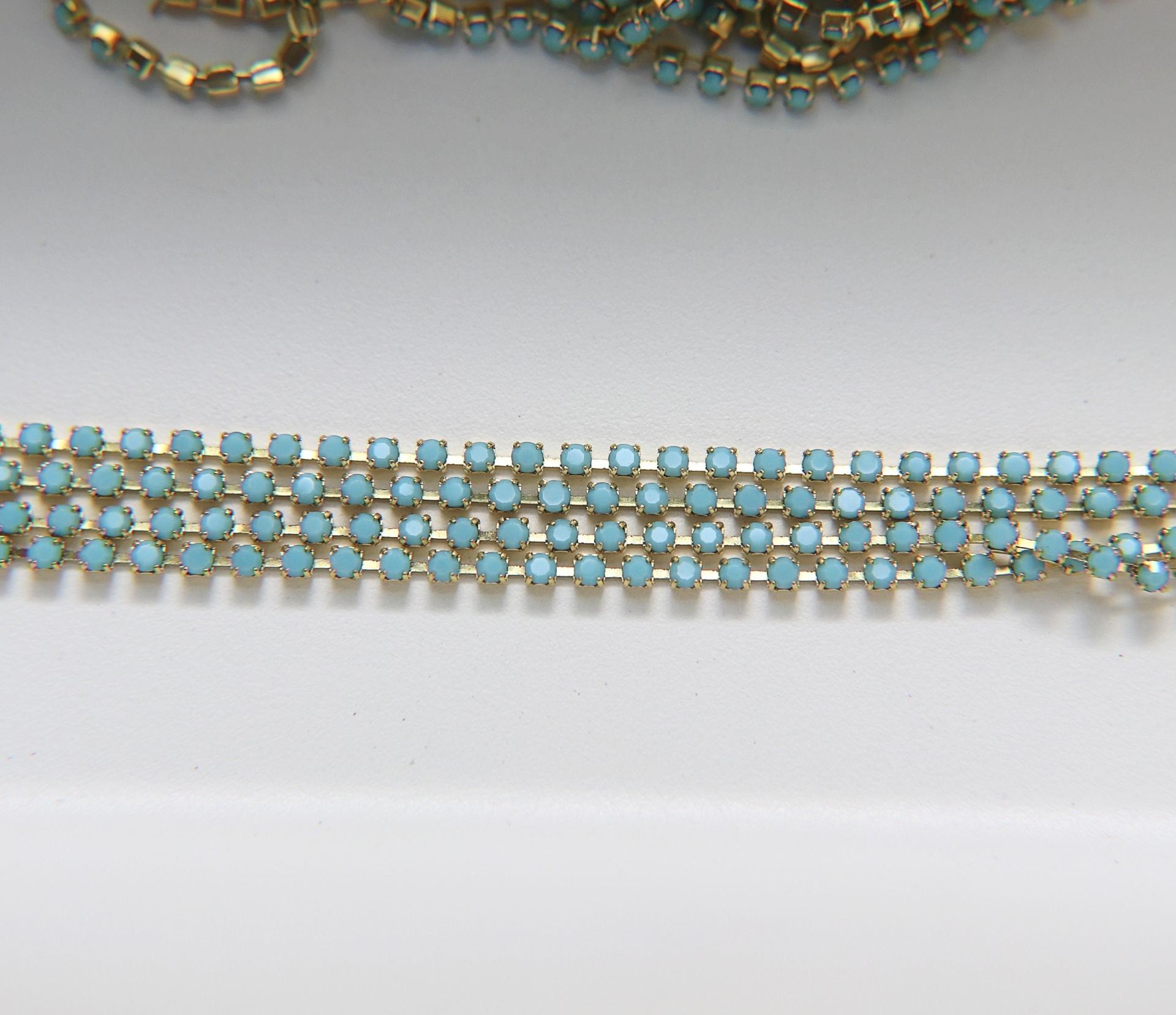 10PP PRECIOSA Cup Chain Clear Rhinestone Cup Chain 1.6mm - Brass Setting - Crystal Clear 0.5/1/2/5 Meters Nail Art