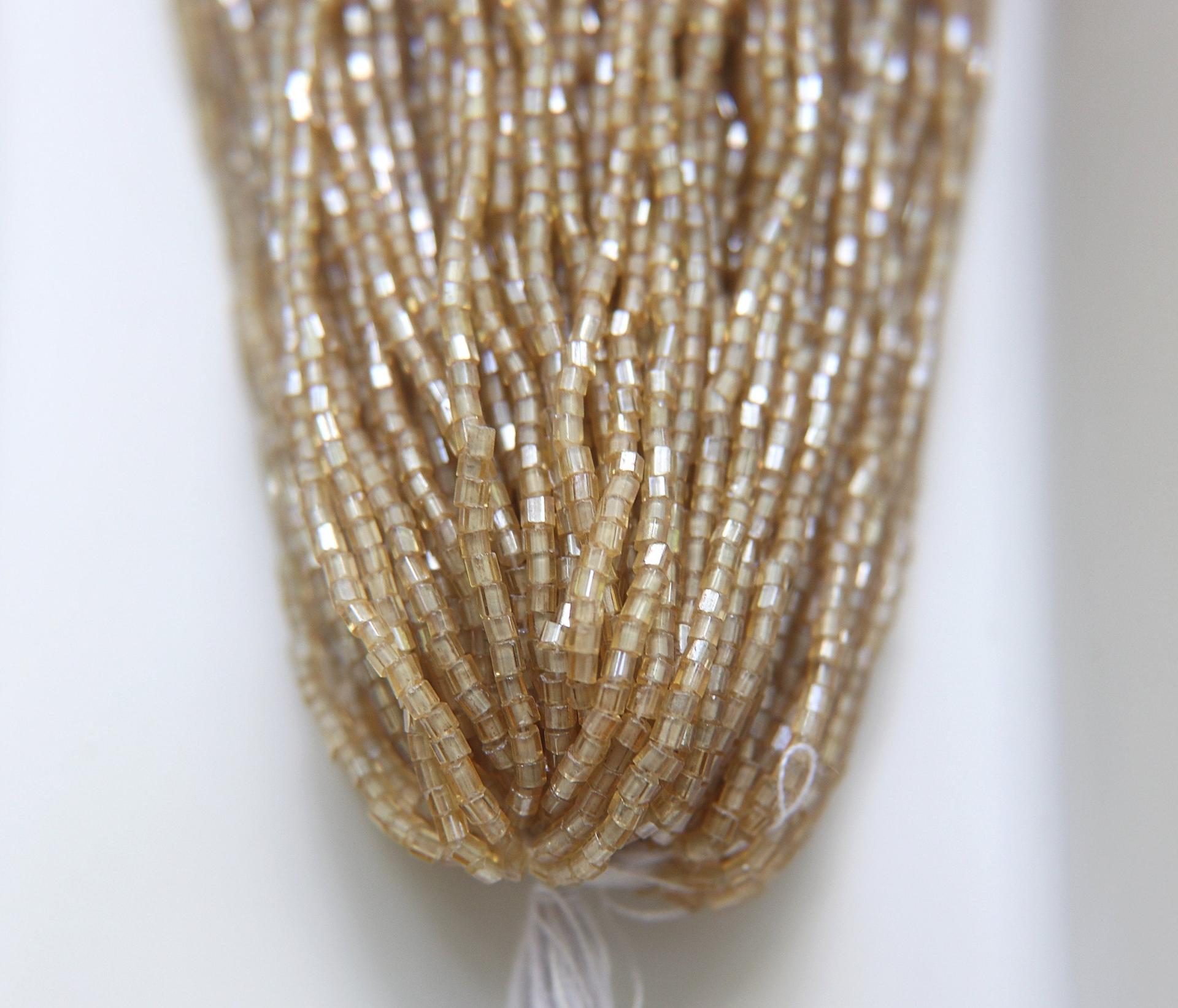 11/0 Czech Two Cut Seed Bead Light Topaz Luter 1/5/25 Full hanks Preciosa Ornella loose beads, mix beads, embroidery materials, craft supply