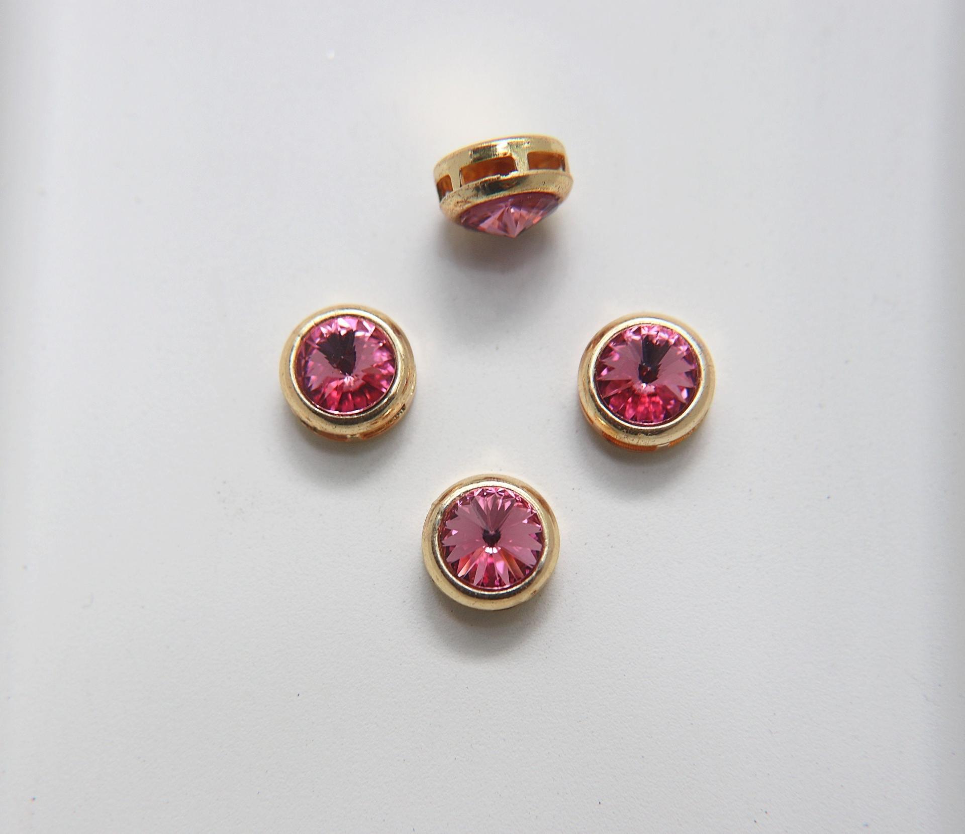 Swarovski 39ss Rivoli Sewon Settings in Rose 2/6/12/36 Pieces Gold/Silver jewelry making, embroidery materials, vintage