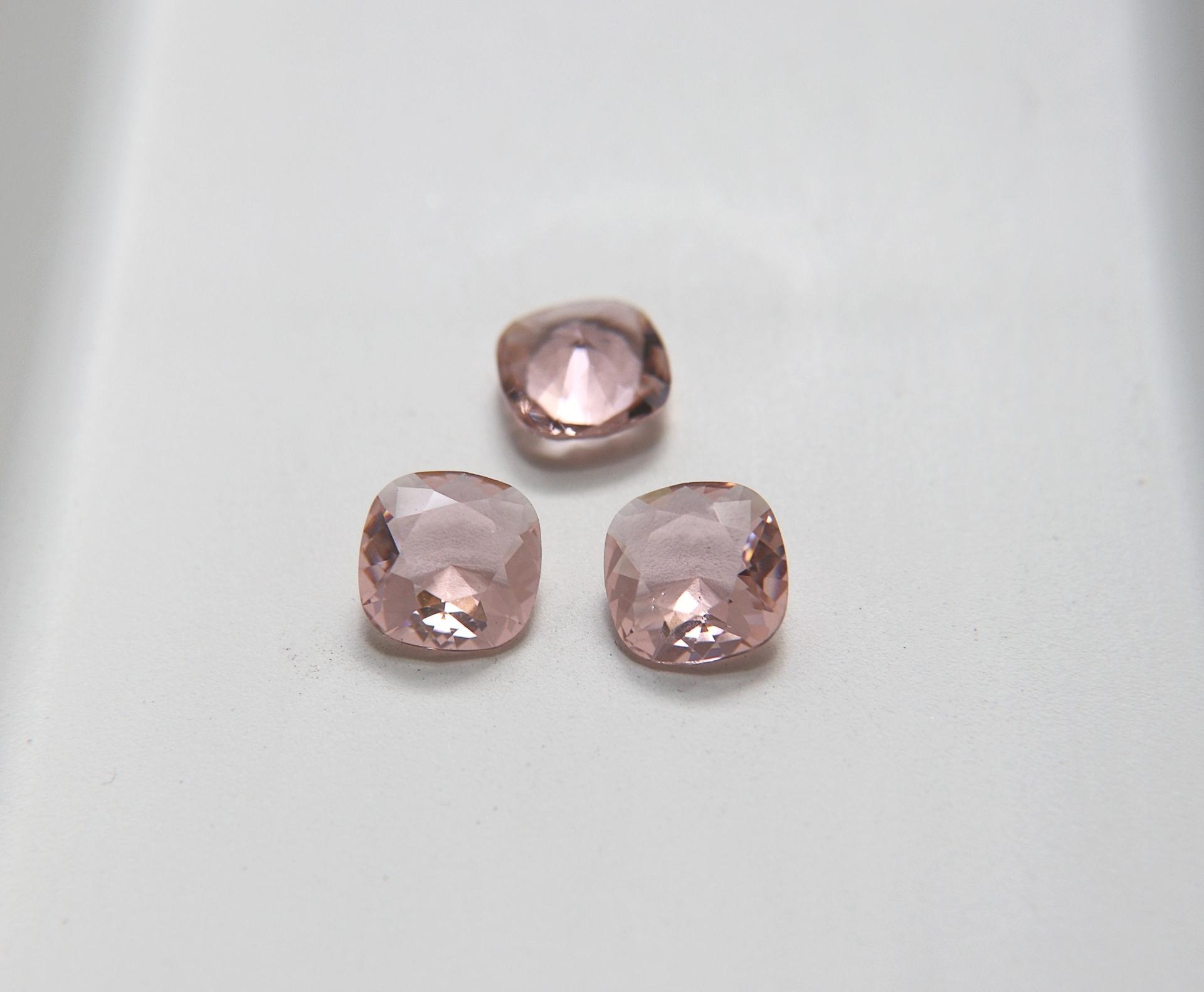 Vintage Swarovski 12mm Cushion Cut in Vintage Rose 4461 Premier Crystal 2 Pieces fancy stones, jewelry making, craft supply