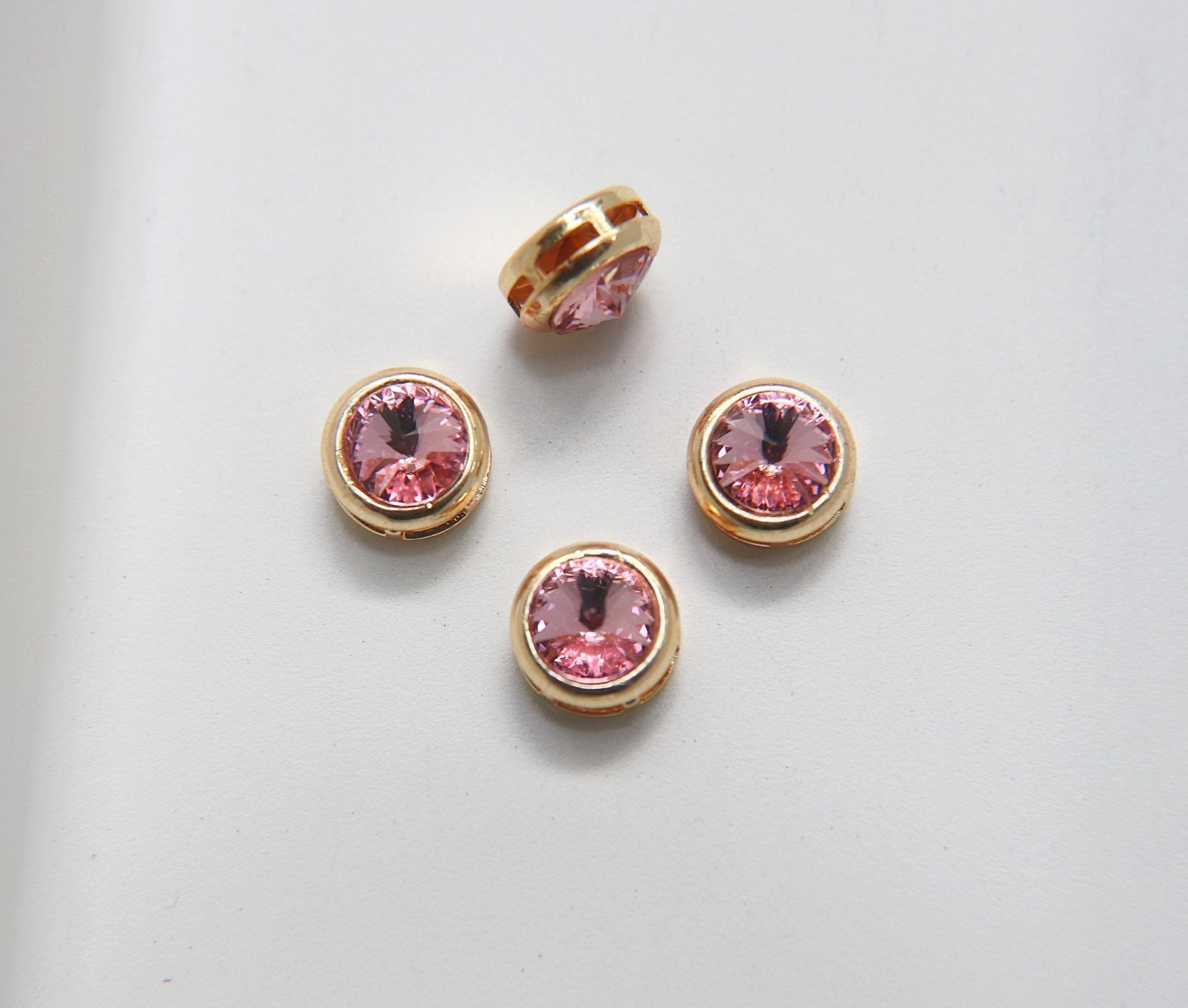 Swarovski 39ss Rivoli Sewon Settings in Light Rose 2/6/12/36 Pieces Gold/Silver jewelry making, embroidery materials, vintage