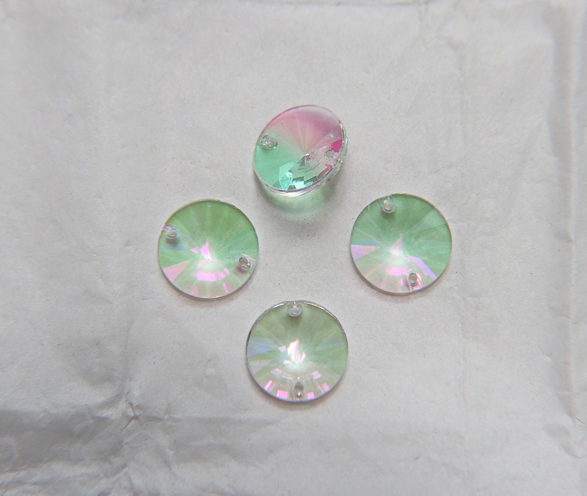 Swarovski 3200 16MM Rivoli Sew-On Stones in Crystal Transmission, embroidery, 2/6/12/24 pieces bridal decorations, embroidery materials