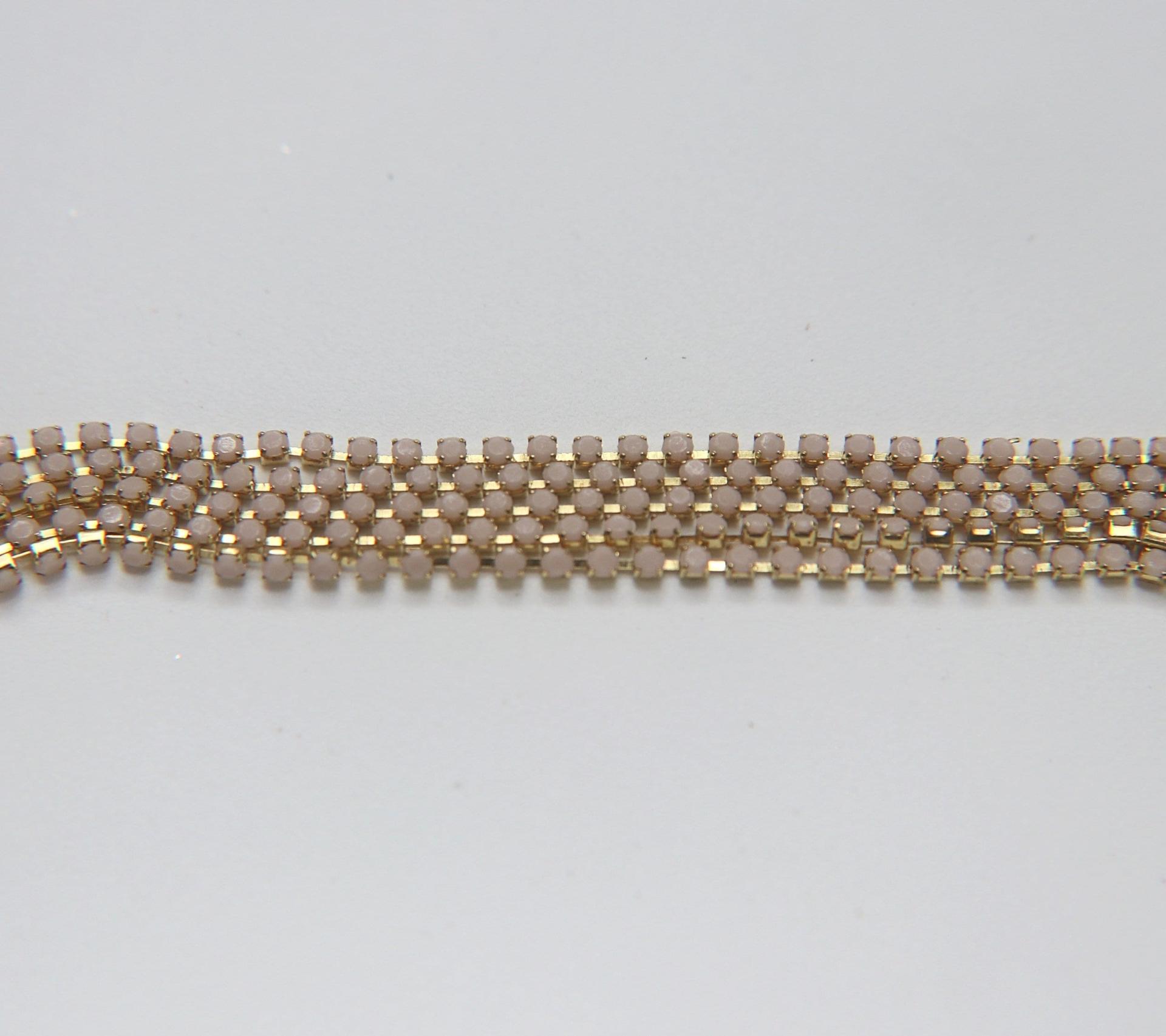 6 SS Rhinestone Chain Vintage Glass Opaque Pale Ivory 2mm 1/2/5/15 Meters embroidery material, findings