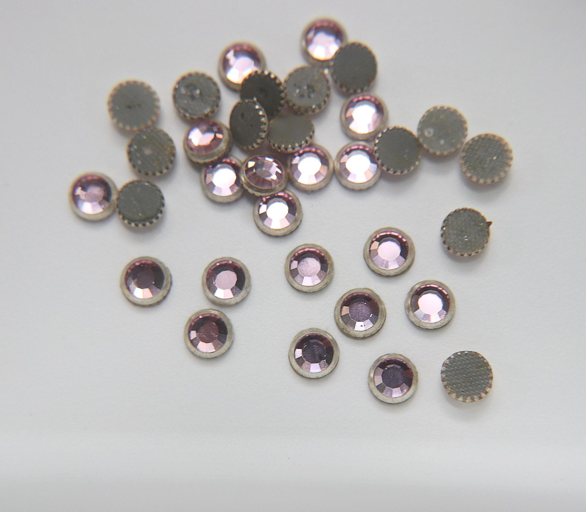 20SS Vintage Swarovski Hotfix Silver/Gold Ringed Rose 2039 Swarovski Roses (4.7mm) Made in Austria 36/72/288/720 Pieces