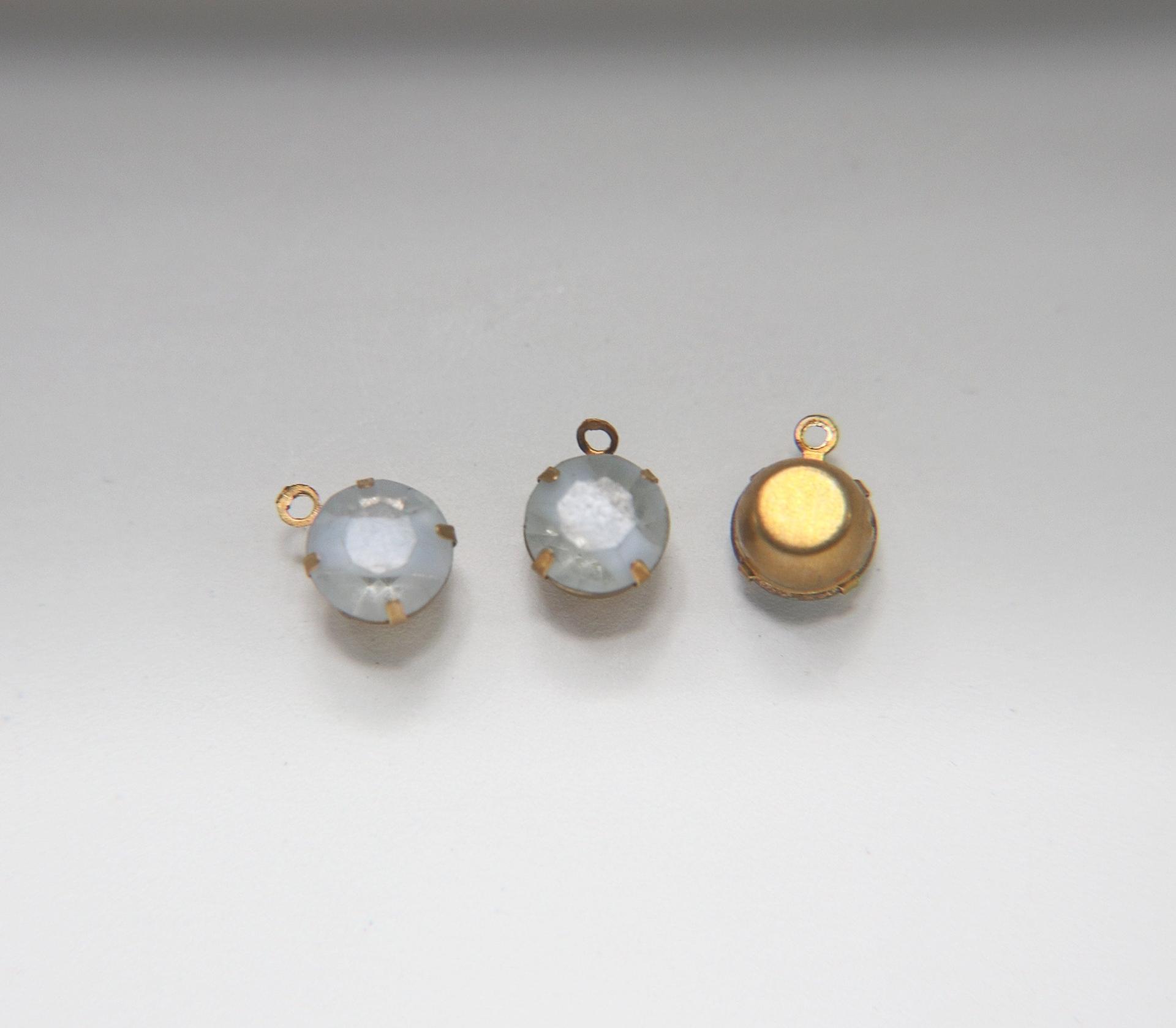 Swarovski 11mm Round setting drop dangle (one/two loop) in Vintage Crystal Givre 6/12/24/100 Pieces jewelry supplies Brass/Vintage Black