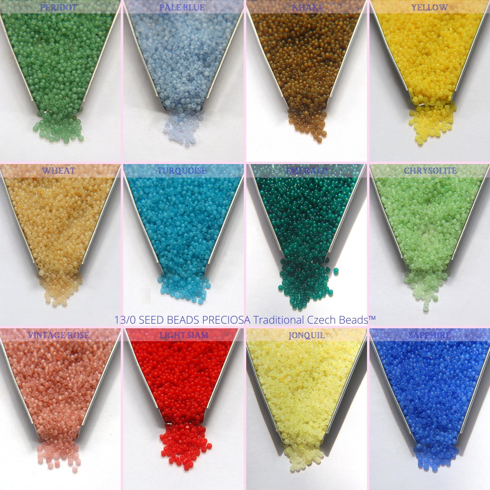 13/0 Rare Opal SEED BEADS PRECIOSA (28 Colours) Traditional Czech Beads™ 50/100/500 Grams Jewelry making beads, vintage beads