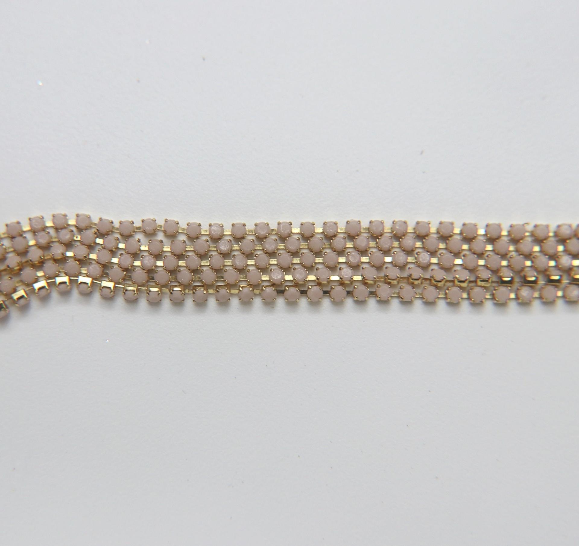 6 SS Rhinestone Chain Vintage Glass Opaque Pale Ivory 2mm 1/2/5/15 Meters embroidery material, findings