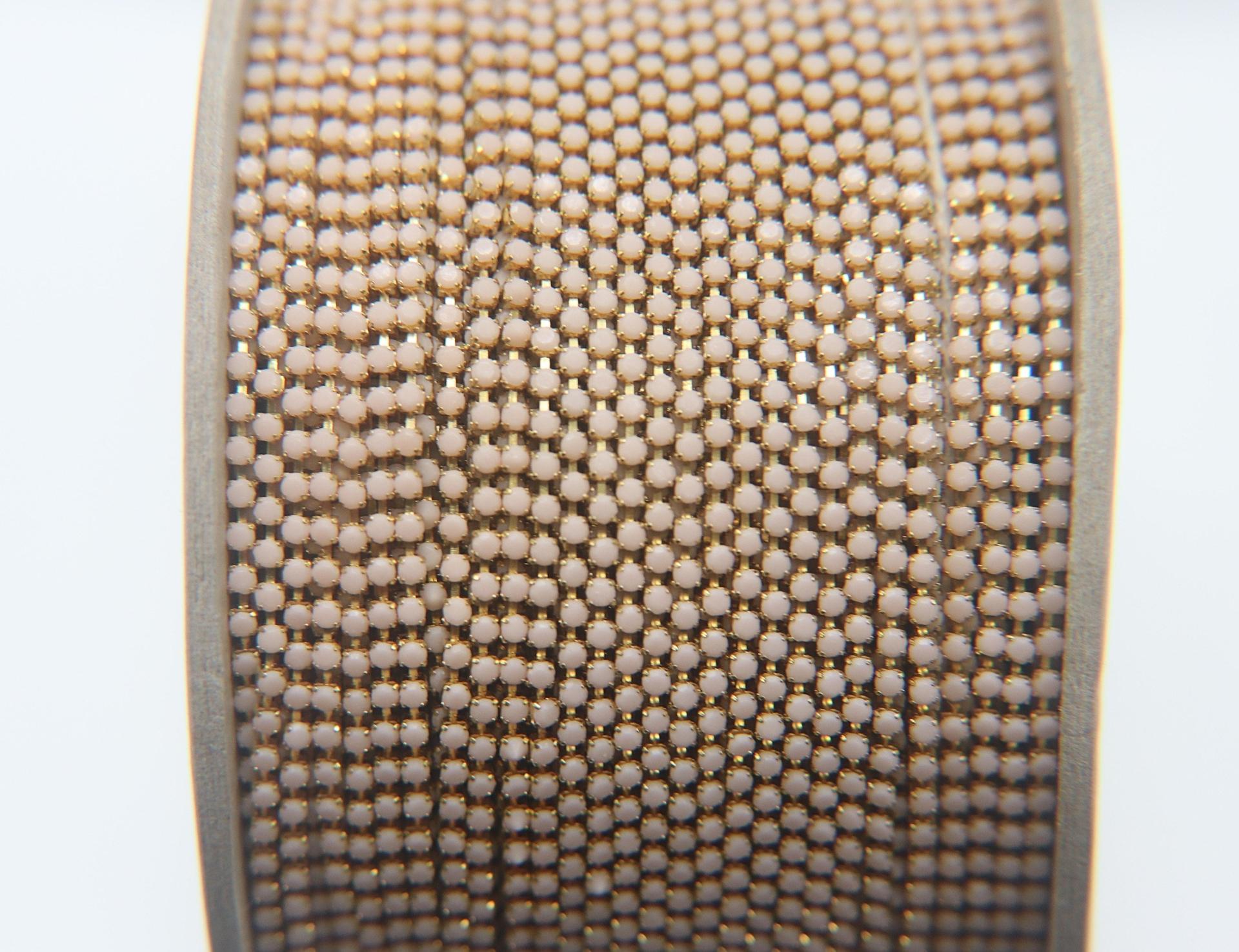 6 SS Rhinestone Chain Vintage Glass Opaque Pale Ivory 2mm 1/2/5/15 Meters embroidery material, findings