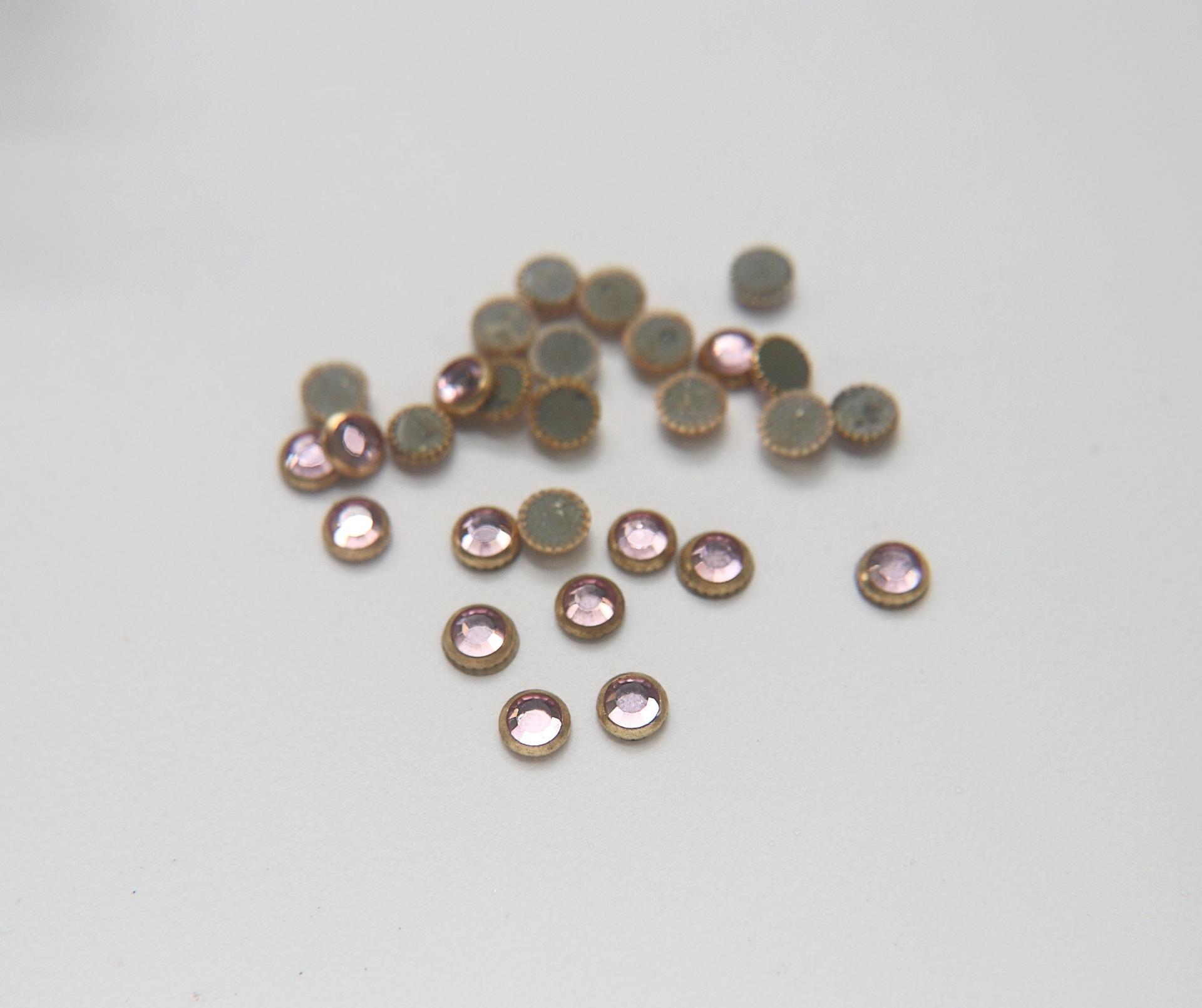 20SS Vintage Swarovski Hotfix Silver/Gold Ringed Rose 2039 Swarovski Roses (4.7mm) Made in Austria 36/72/288/720 Pieces