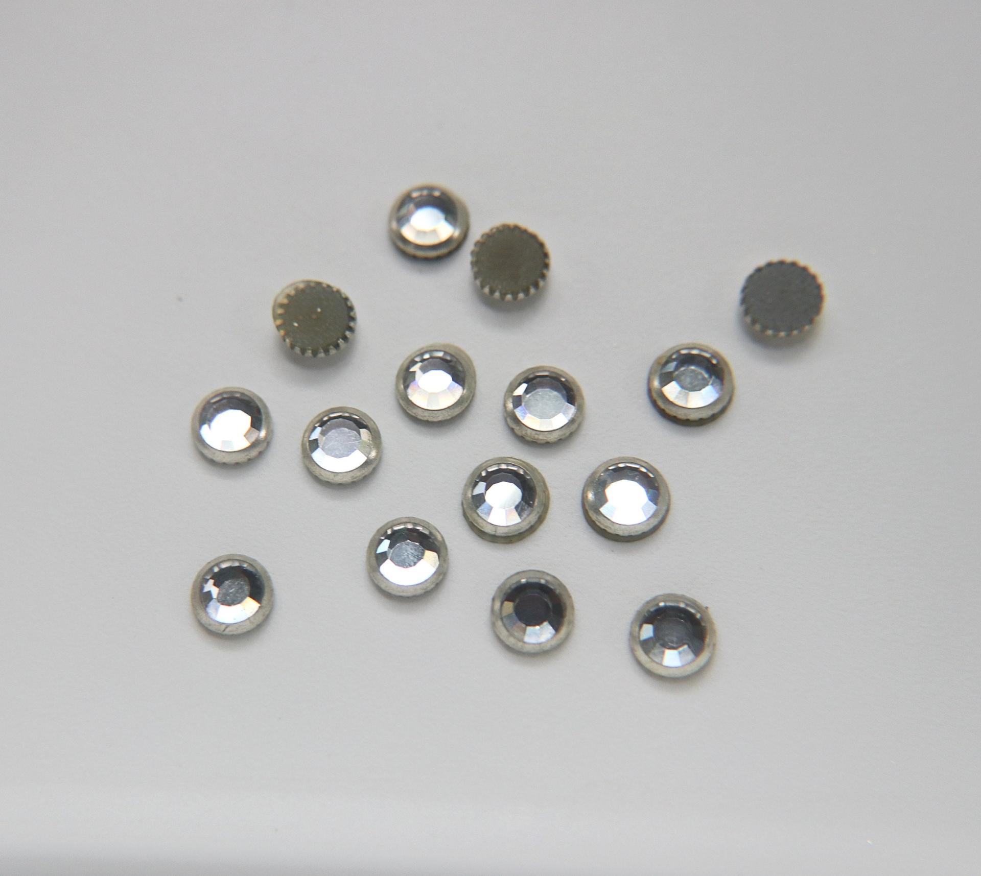 34SS Vintage Swarovski Hotfix Silver/Gold Ringed Rose 2039 Swarovski Roses (7.2 mm) Made in Austria 36/72/288/720 Pieces