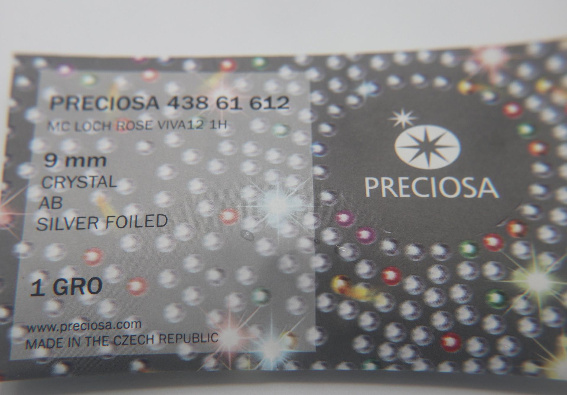 9mm Preciosa Crystal Flat Back Sew-On Stone - Loch Rose 12 Facet Sew-on STONES 6/24/72/144 Pieces, embroidery materials, wedding decoration