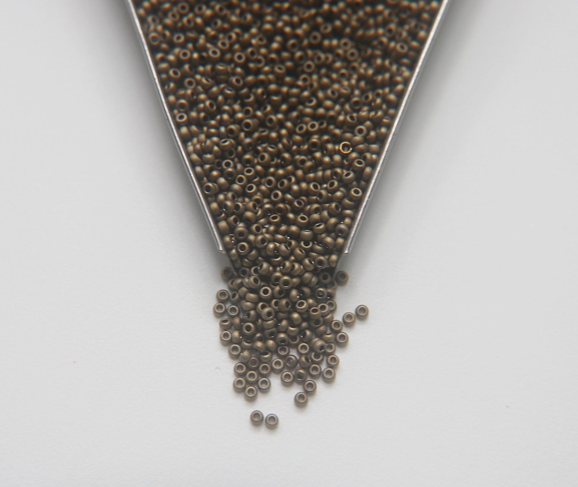 11/0 PRECIOSA Traditional Czech Beads™ MATT Bronze Gold 2MM 20/50/100/200/500 Grams glass beads, jewelry, vintage findings, craft supply