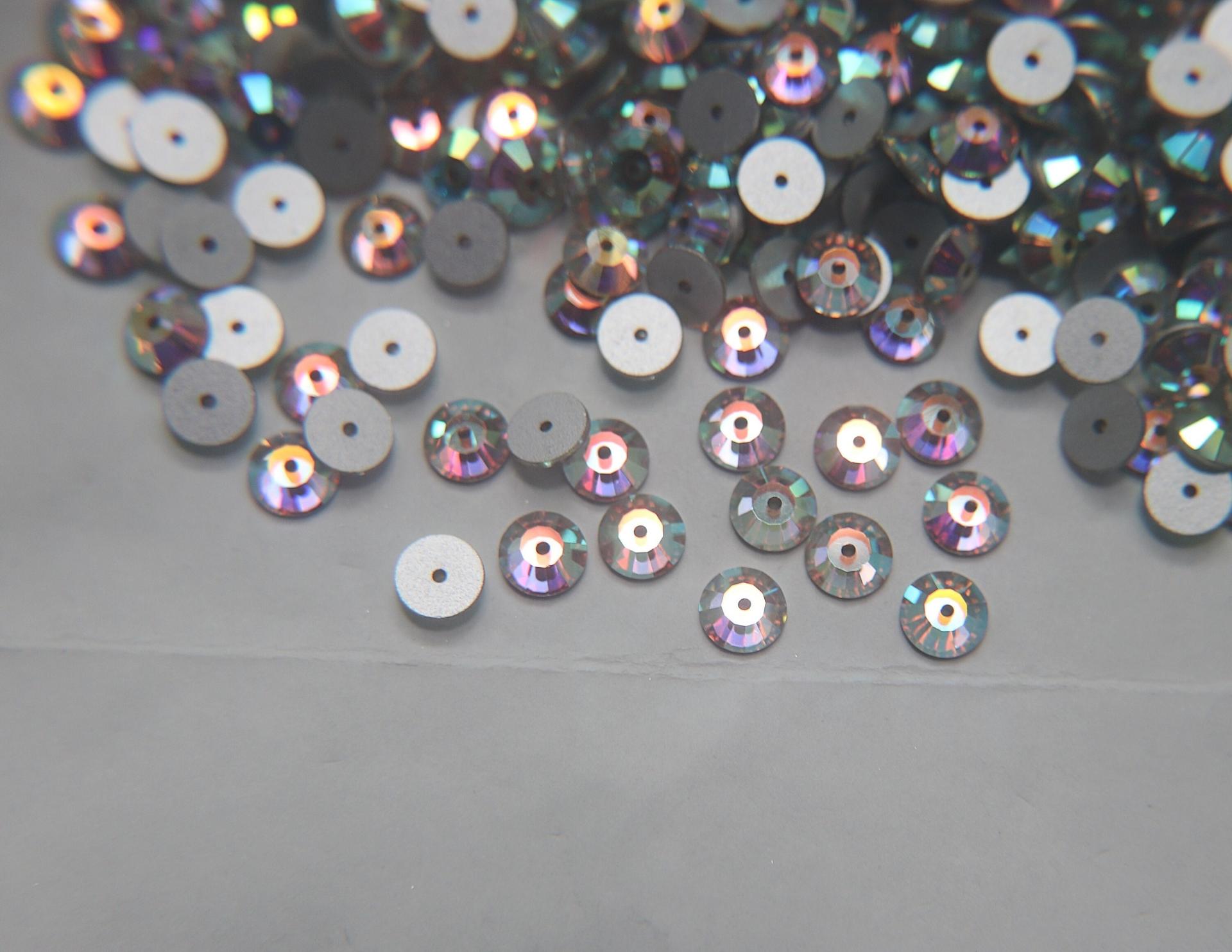 7mm Preciosa Crystal Flat Back Sew-On Stone - Loch Rose 12 Facet Sew-on STONES 24/72/144/720 Pieces, embroidery materials, wedding decoration