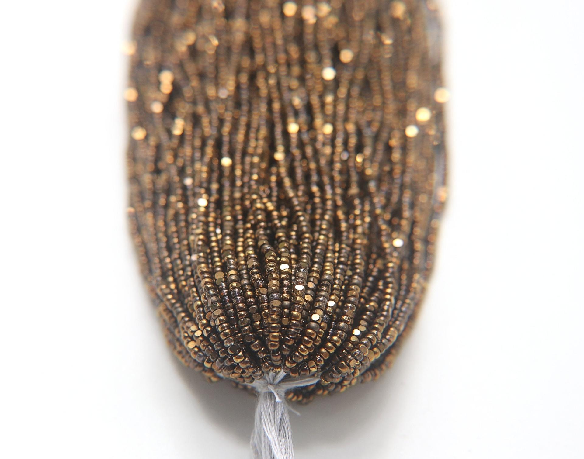 11/0 Hanks Charlotte Cut Beads Cocoa Dorado 1/5/25/50/100 Hanks 2.0mm glass beads, jewelry supply, findings, craft supply, vintage supply