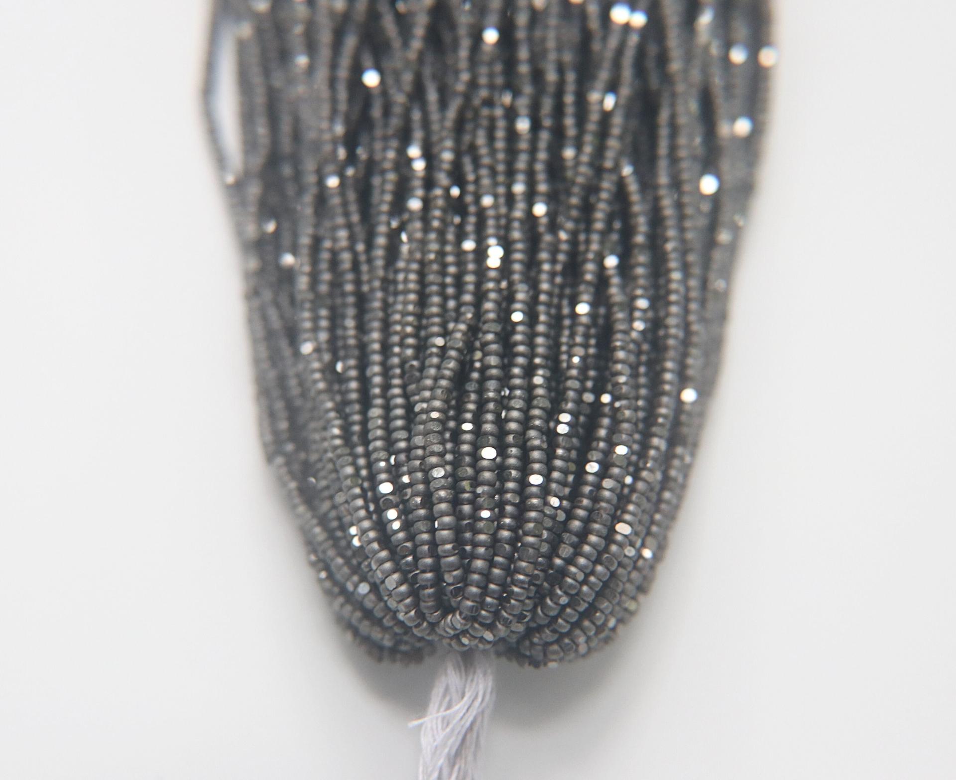 11/0 Hanks Charlotte Cut Beads MATT Gunmetal 1/5/25/50/100 Hanks PREMIUM Seed Beads, Native Supplies, embroidery beads