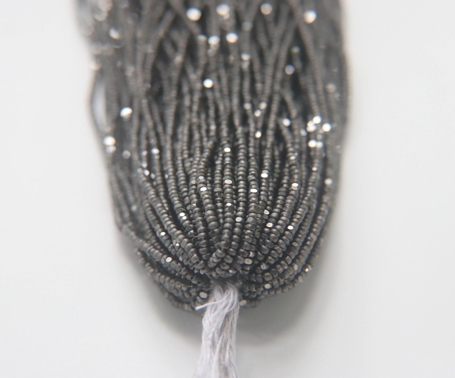 11/0 Hanks Charlotte Cut Beads MATT Gunmetal 1/5/25/50/100 Hanks PREMIUM Seed Beads, Native Supplies, embroidery beads