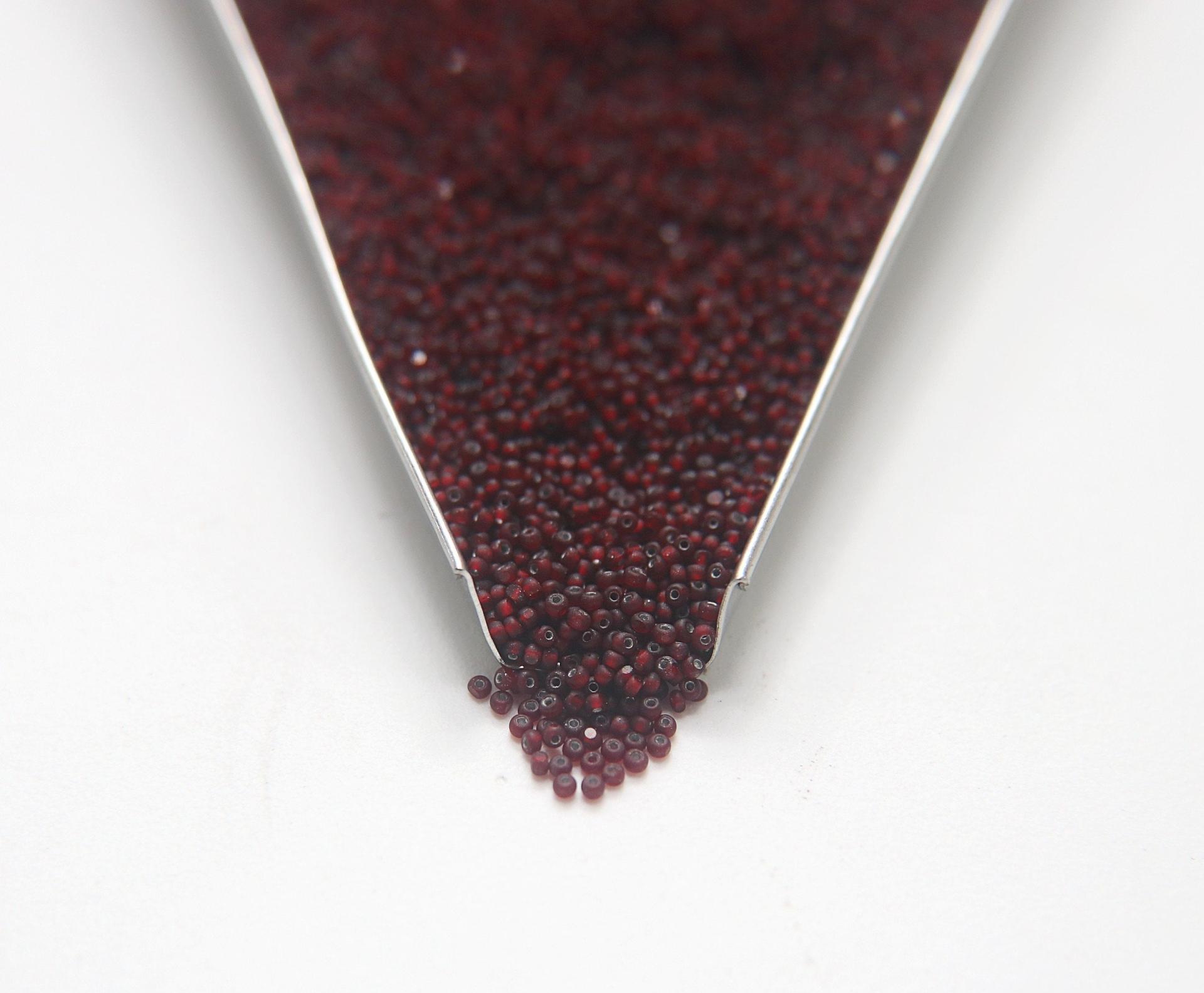 13/0 Charlotte Cut Beads Matt Siam Silver Lined 5/10/20/50/250/500 Grams embroidery materials, jewelry making, Native beads