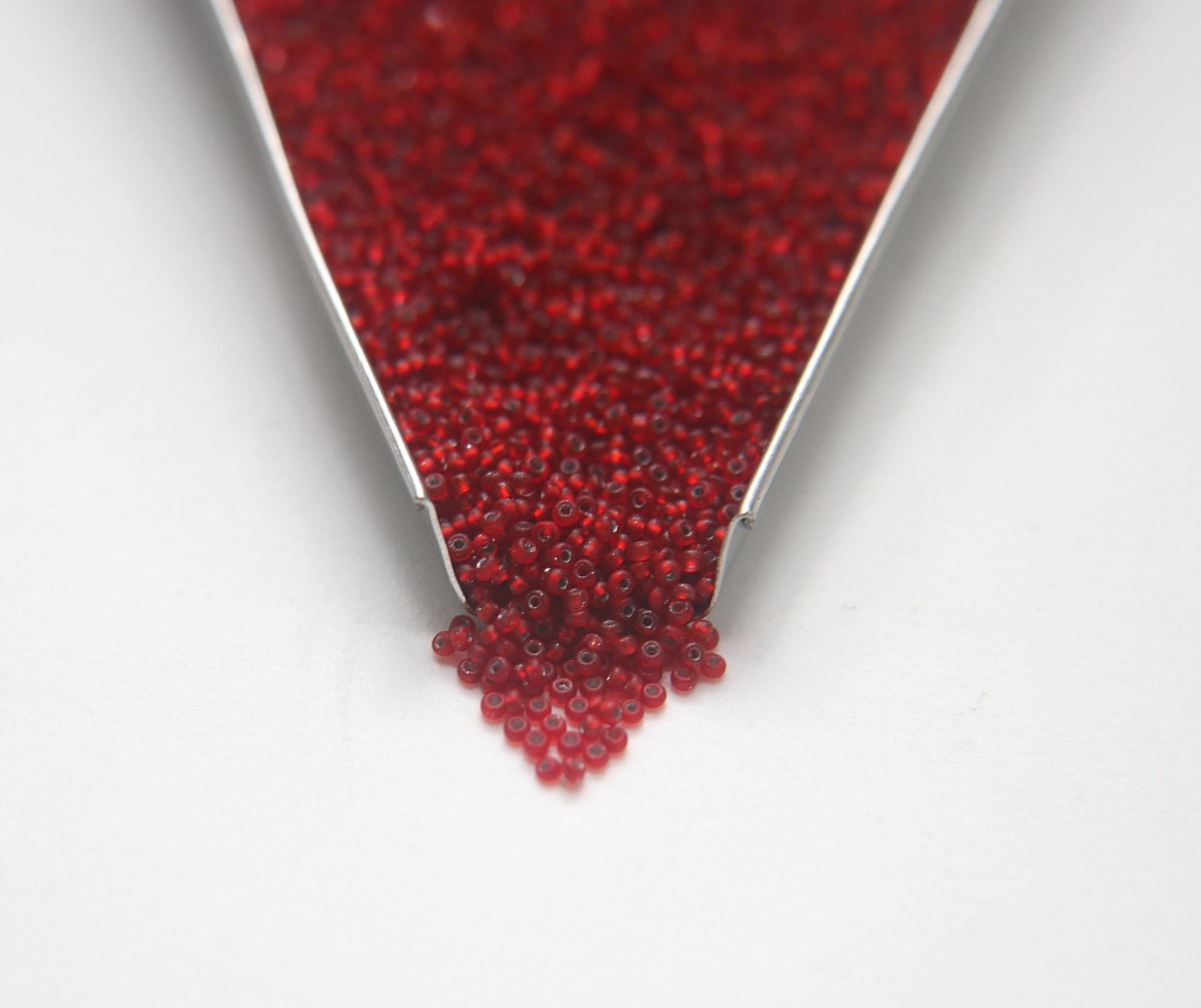 13/0 Charlotte Cut Beads Matt Red Antique Gold Lined 5/10/20/50/250/500 Grams embroidery materials, jewelry making, Native beads