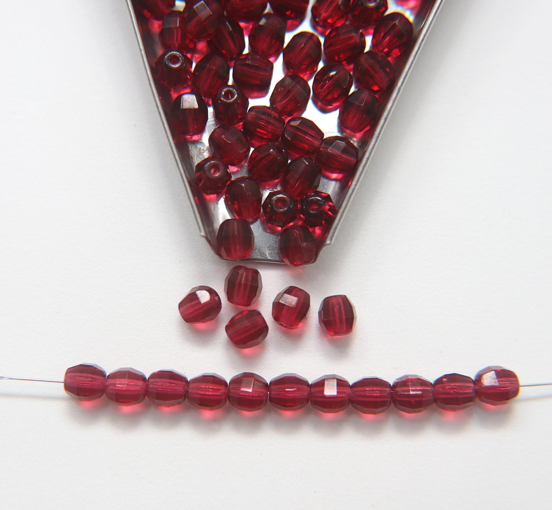 Czech Glass Beads, 6mm Ruby Firepolish, Faceted Round 12/36/72/144/288 Pieces Jewelry making beads Made in Czech Republic PREMIUM MATERIALS