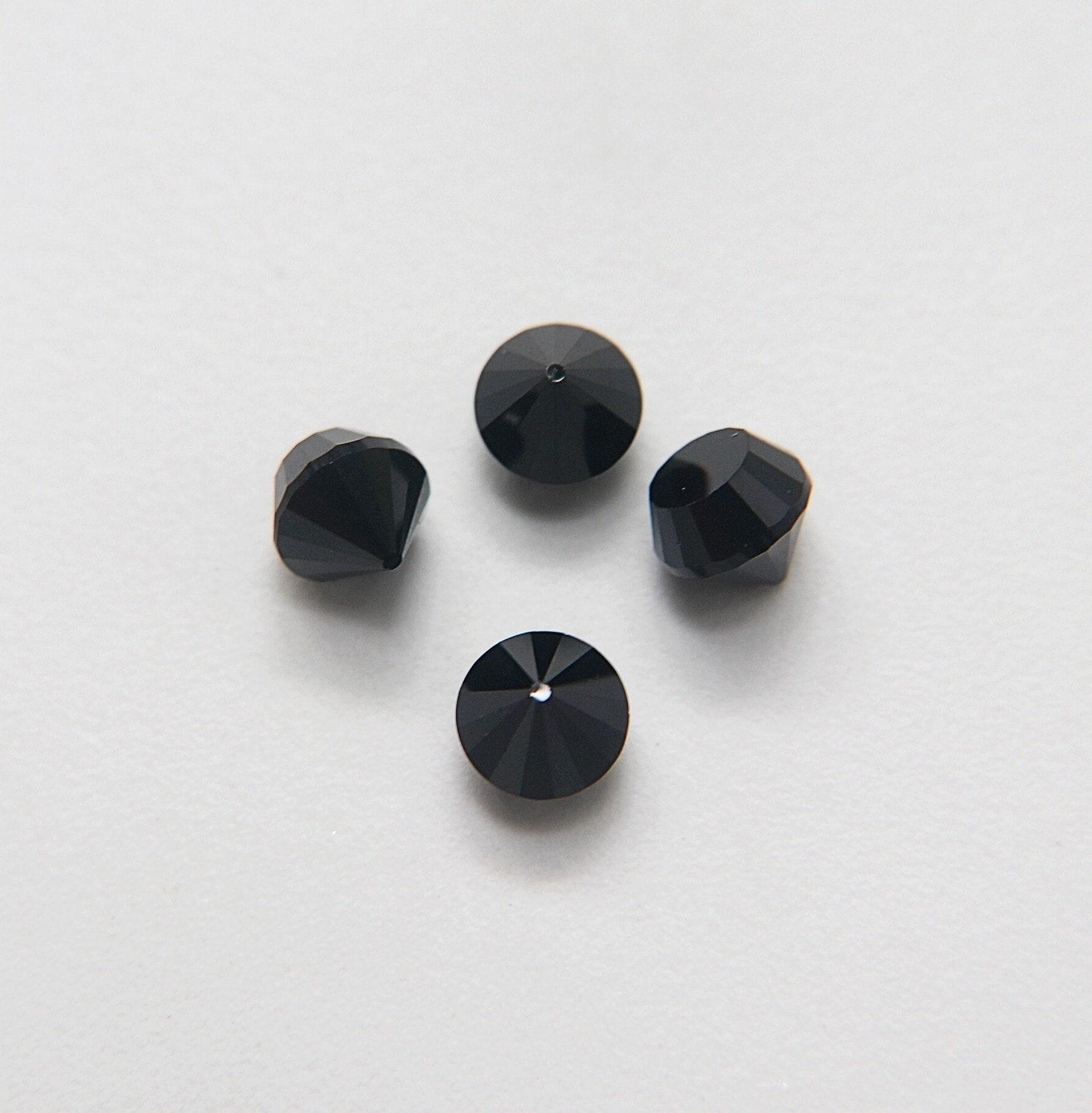 8mm Swarovski Crystal Jet Roulette 4866 StoneVintage Austrian lead crystal rhinestones 6/12/36/72 Pieces