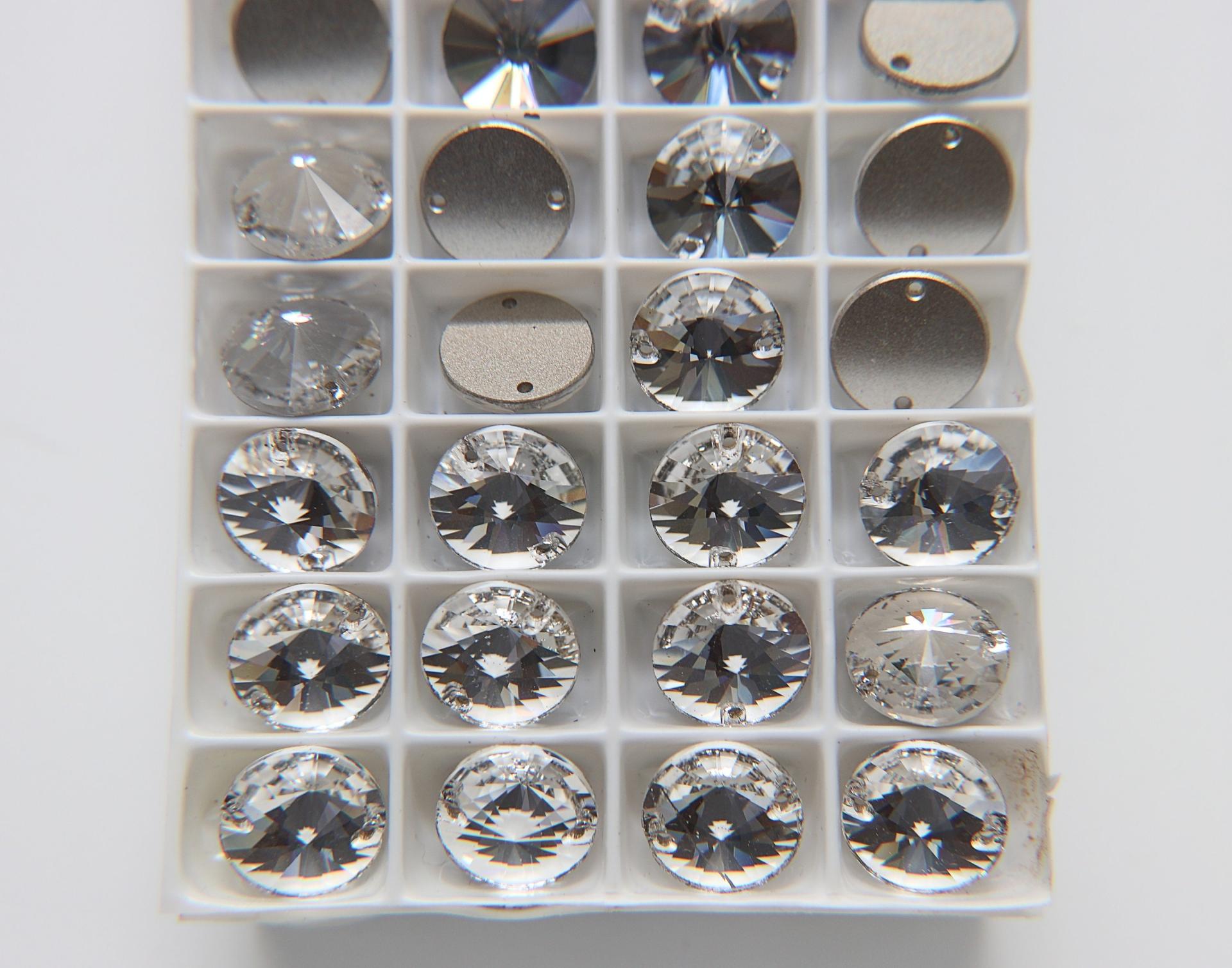 Swarovski 3200 14mm Rivoli Sew On Crystal, embroidery, jewelry parts 2/6/12/24 pieces bridal decorations, embroidery materials