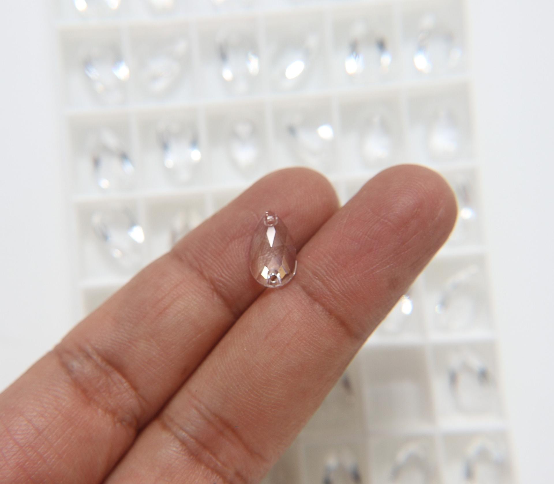 Swarovski 3230 Crystal Unfoiled Pear Sew-on 12x7mm Sew-On Bead 2/6/12/24/72 Pieces, embroidery, jewelry parts bridal decorations, embroidery