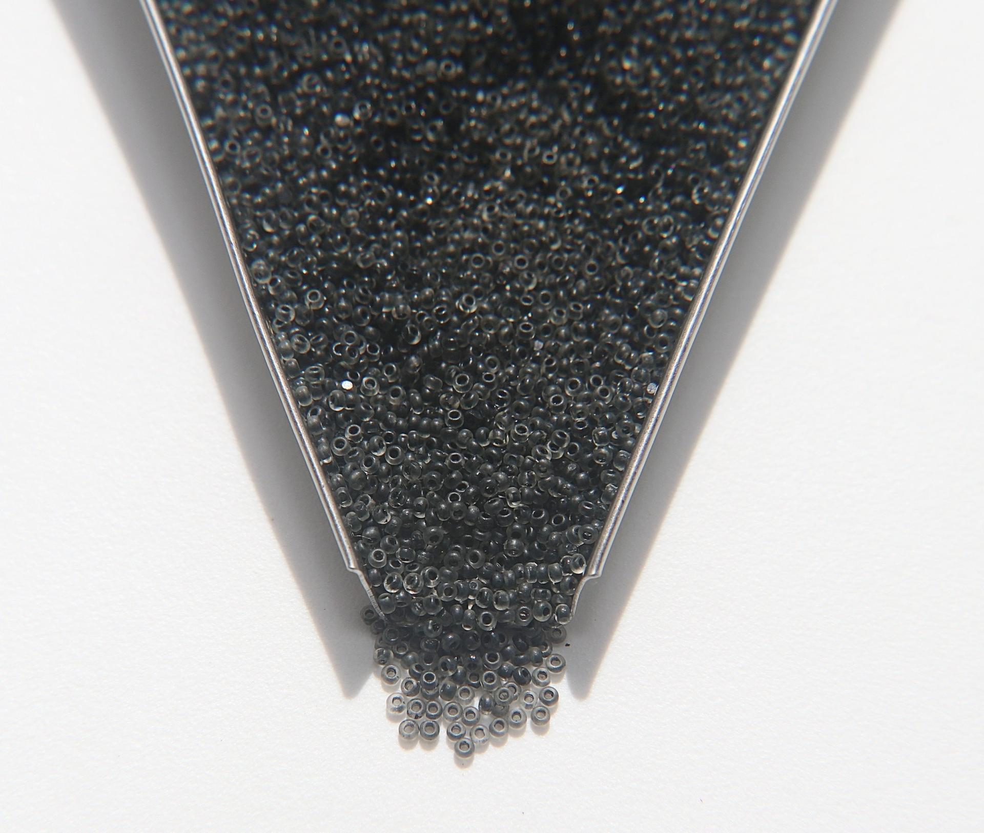 13/0 Charlotte Cut Beads Crystal Matt Graphite Lined 5/10/20/50/250/500 Grams embroidery materials, jewelry making, vintage beads