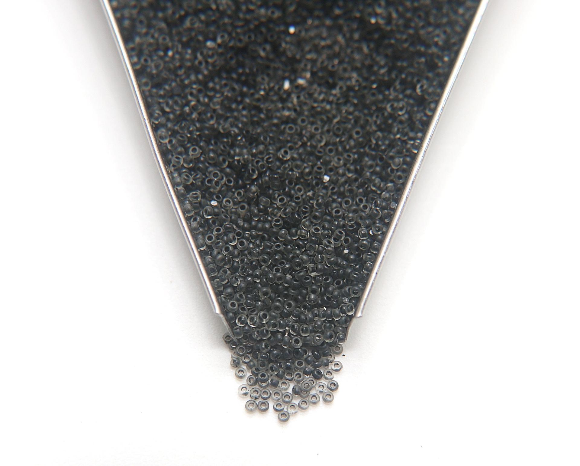 13/0 Charlotte Cut Beads Crystal Matt Graphite Lined 5/10/20/50/250/500 Grams embroidery materials, jewelry making, vintage beads