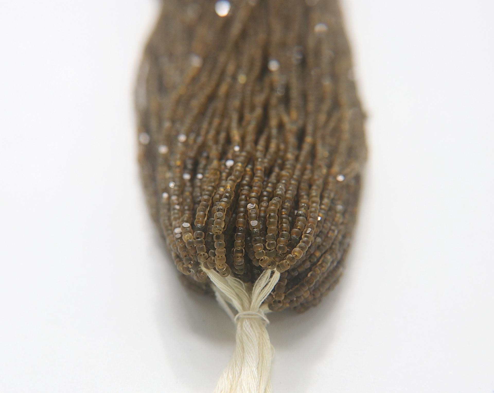11/0 Hanks Charlotte Cut Beads Crystal Matt Khaki Lined 1/5/25/50/100 Hanks PREMIUM SEED BEADS, Native Supplies
