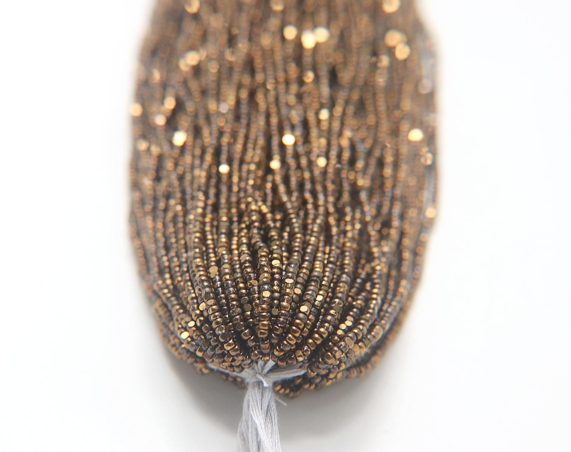 11/0 Hanks Charlotte Cut Beads Cocoa Dorado 1/5/25/50/100 Hanks 2.0mm glass beads, jewelry supply, findings, craft supply, vintage supply
