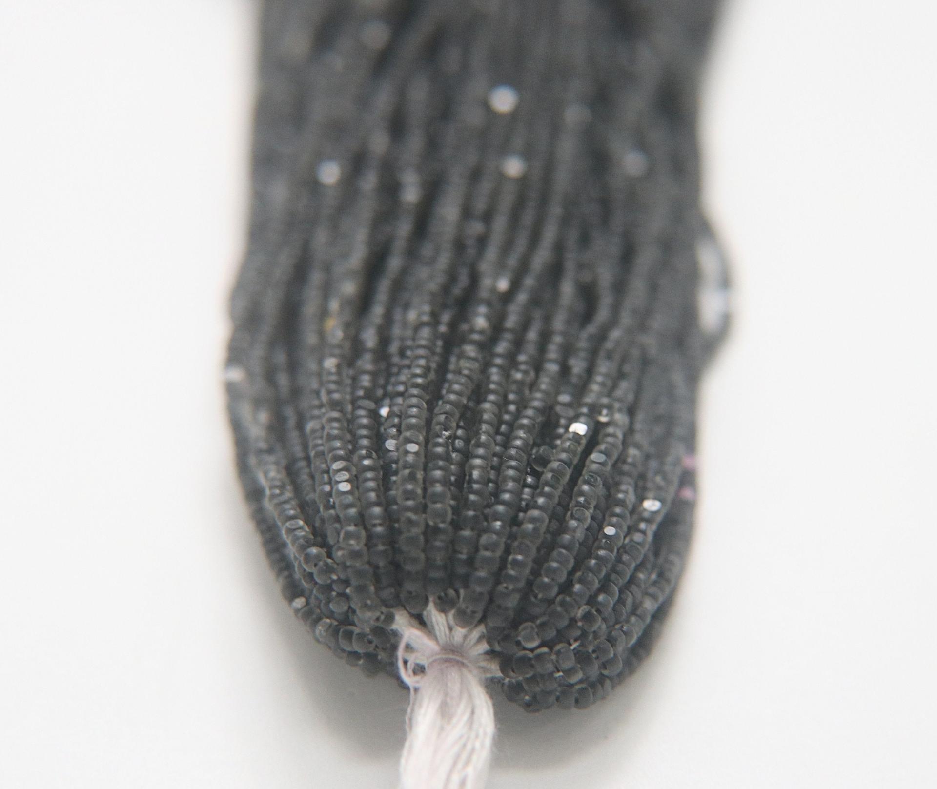 11/0 Hanks Charlotte Cut Beads Crystal Matt Graphite Lined 1/5/25/50/100 Hanks PREMIUM SEED BEADS, Native Supplies