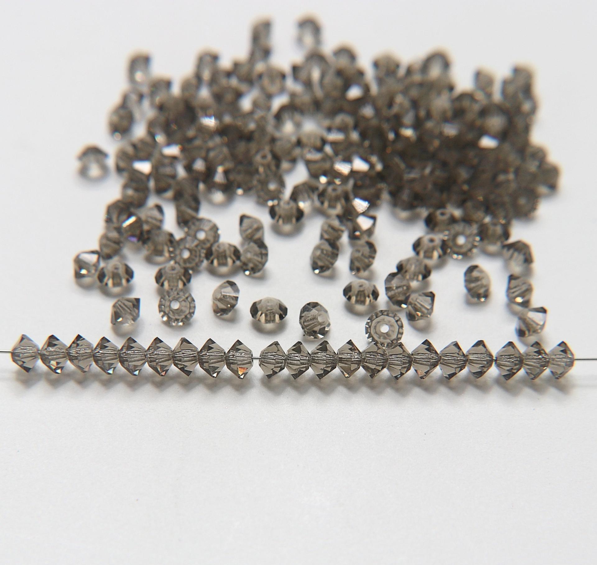 3x5mm Crystal Preciosa Flat Bicone Beads Black Diamond 36/72/144/432/720 Pieces vintage premium beads, wedding embellishments