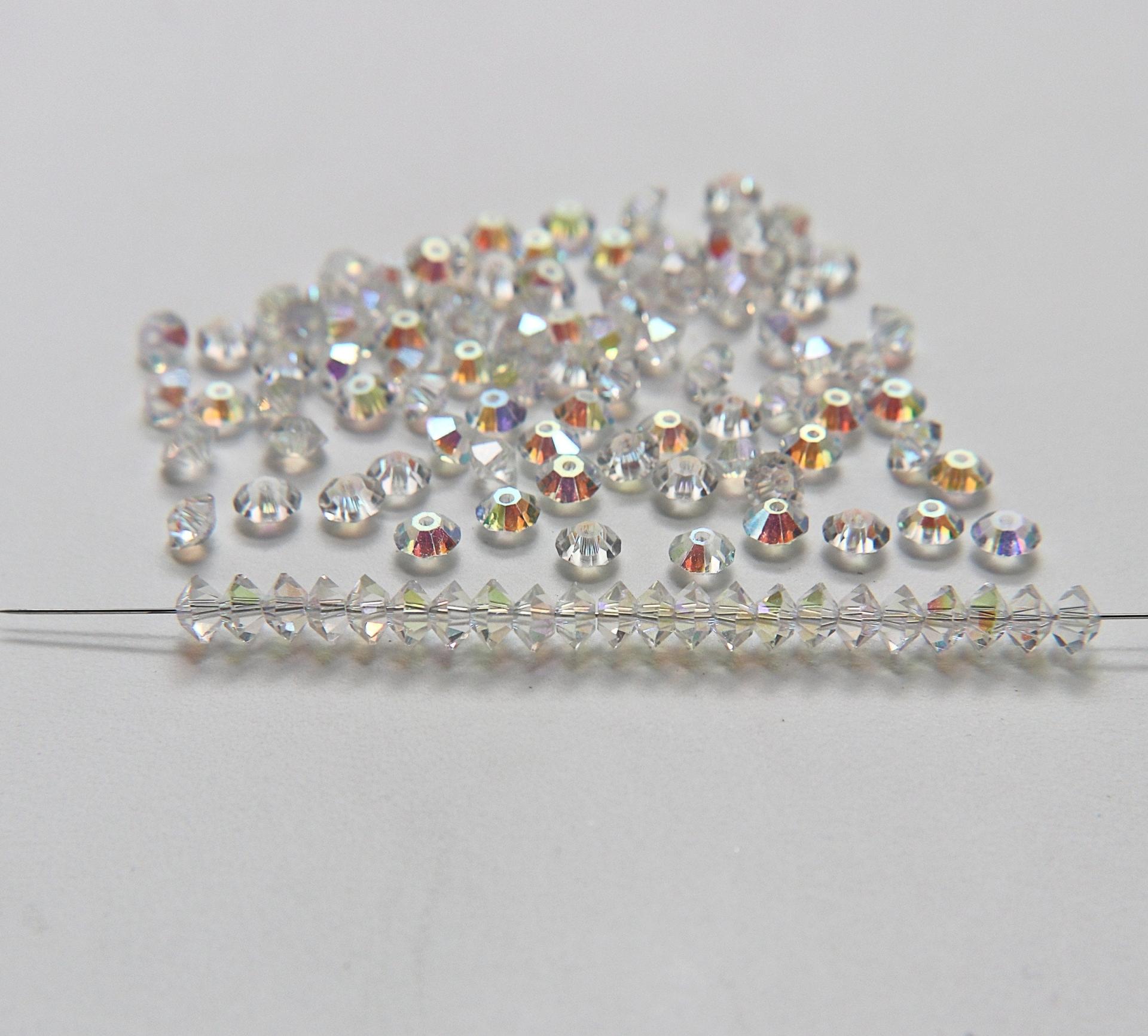 5x3mm Crystal Preciosa Flat Bicone Beads Crystal Aurore Boreale 36/72/144/432/720 Pieces vintage premium beads, wedding embellishments