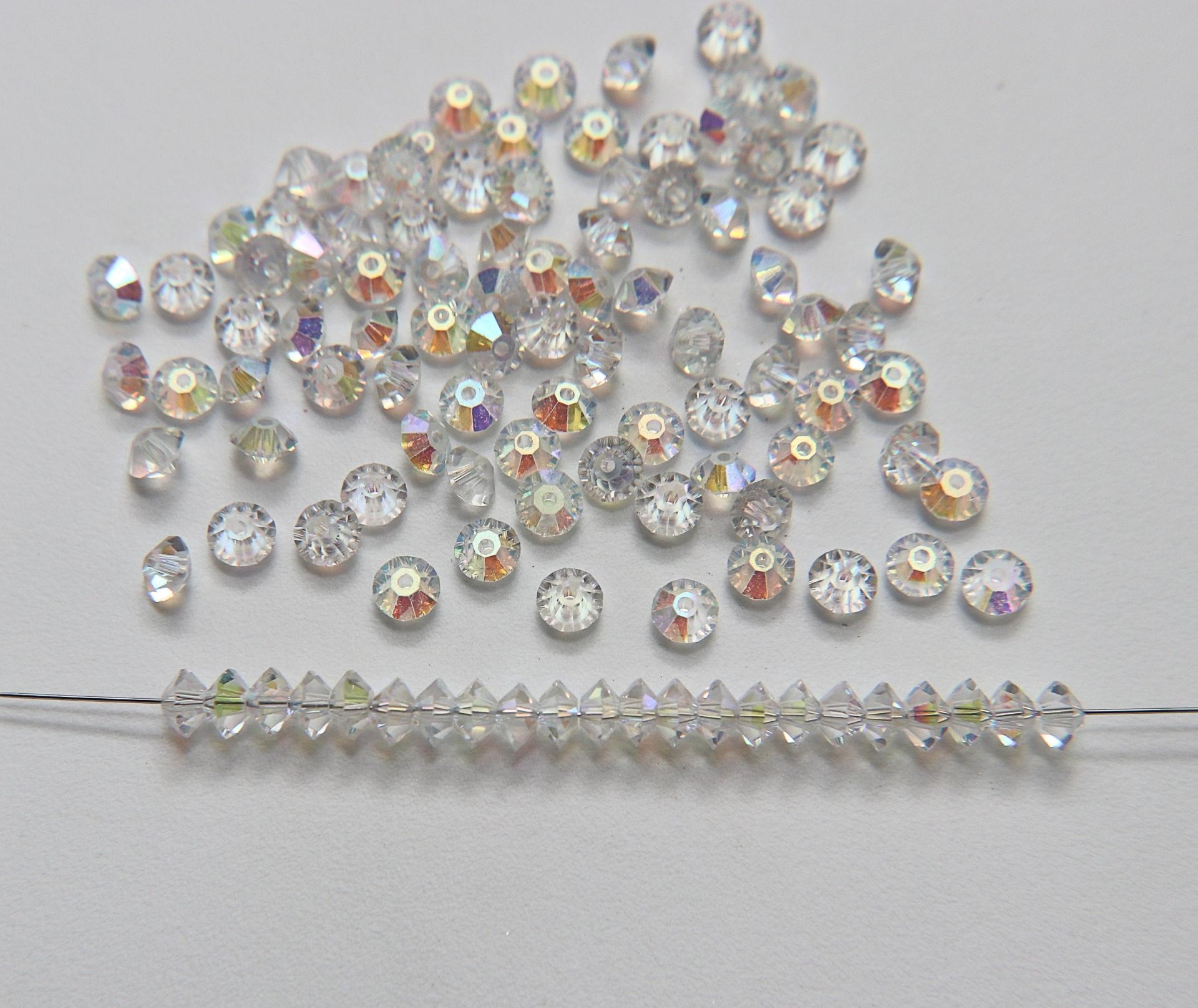 5x3mm Crystal Preciosa Flat Bicone Beads Crystal Aurore Boreale 36/72/144/432/720 Pieces vintage premium beads, wedding embellishments