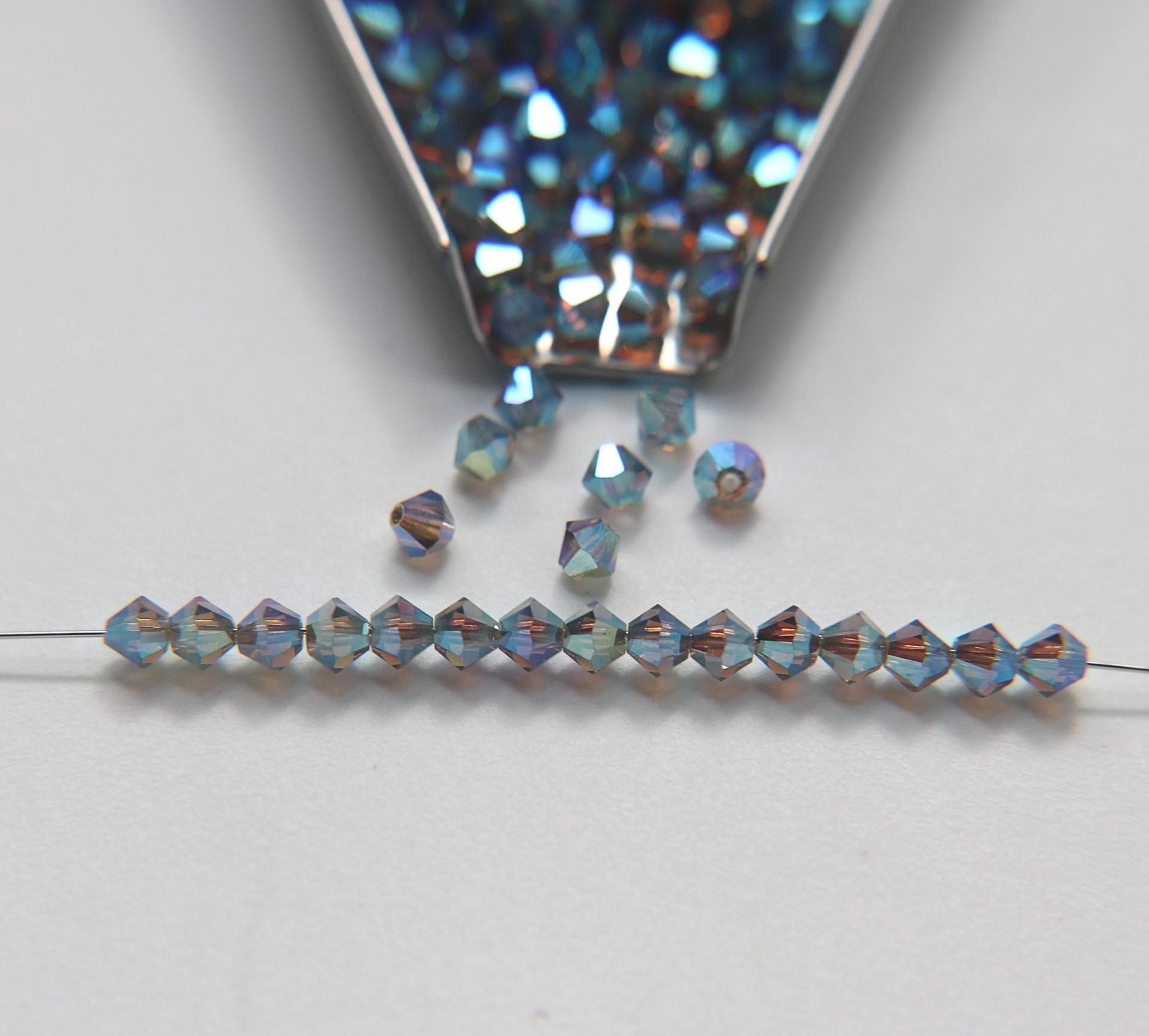 4mm Preciosa Light Colorado Topaz 2X Aurore Boreale Bicones Beads 36/72/144/432/720 Pieces PREMIUM MATERIALS,embroidery materials, jewelry