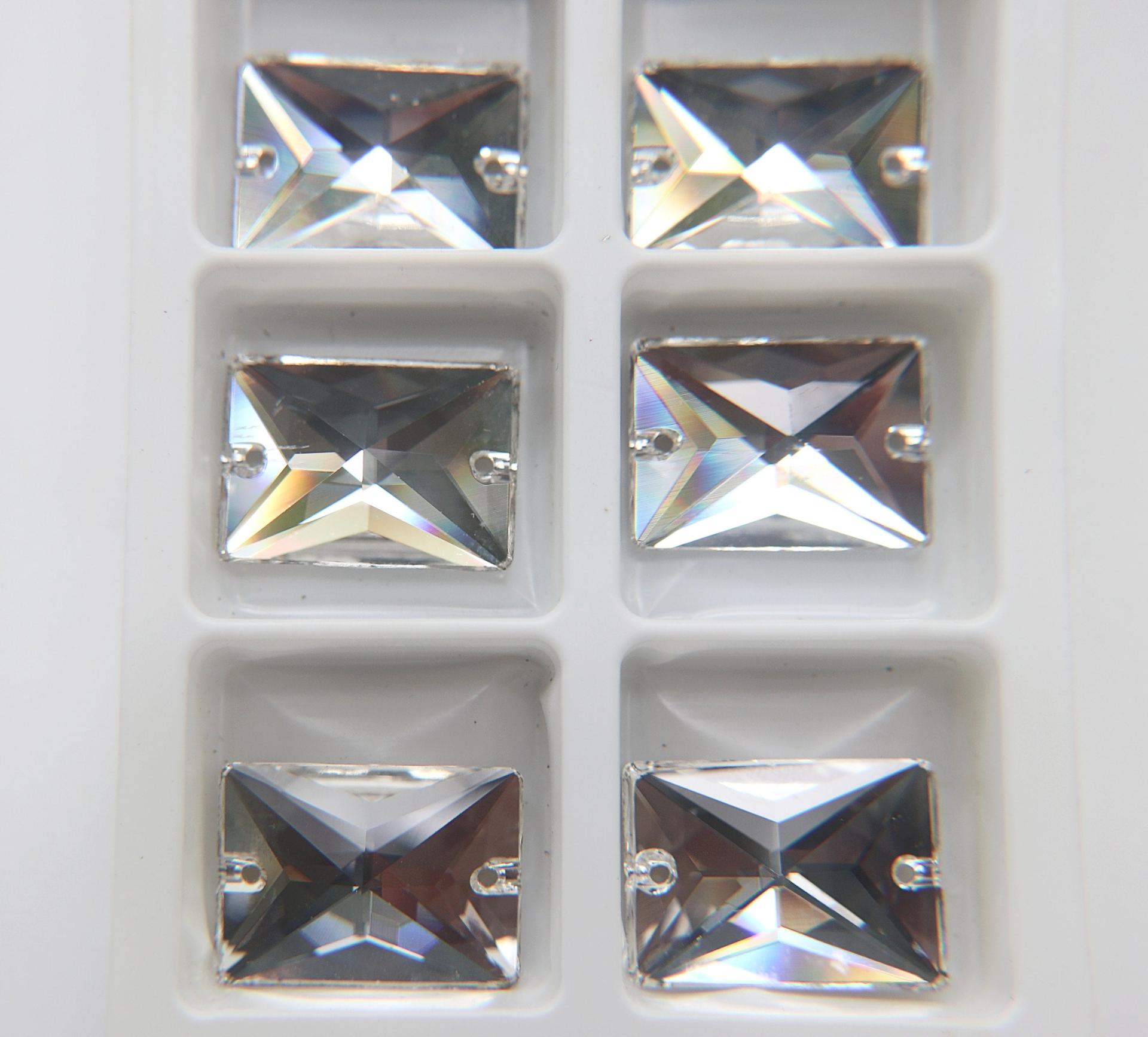 Swarovski 3250 18mm Rectangle Sew On Crystal Sew-On Bead, embroidery, jewelry parts 2/6/12/24 pieces bridal decorations, embroidery material