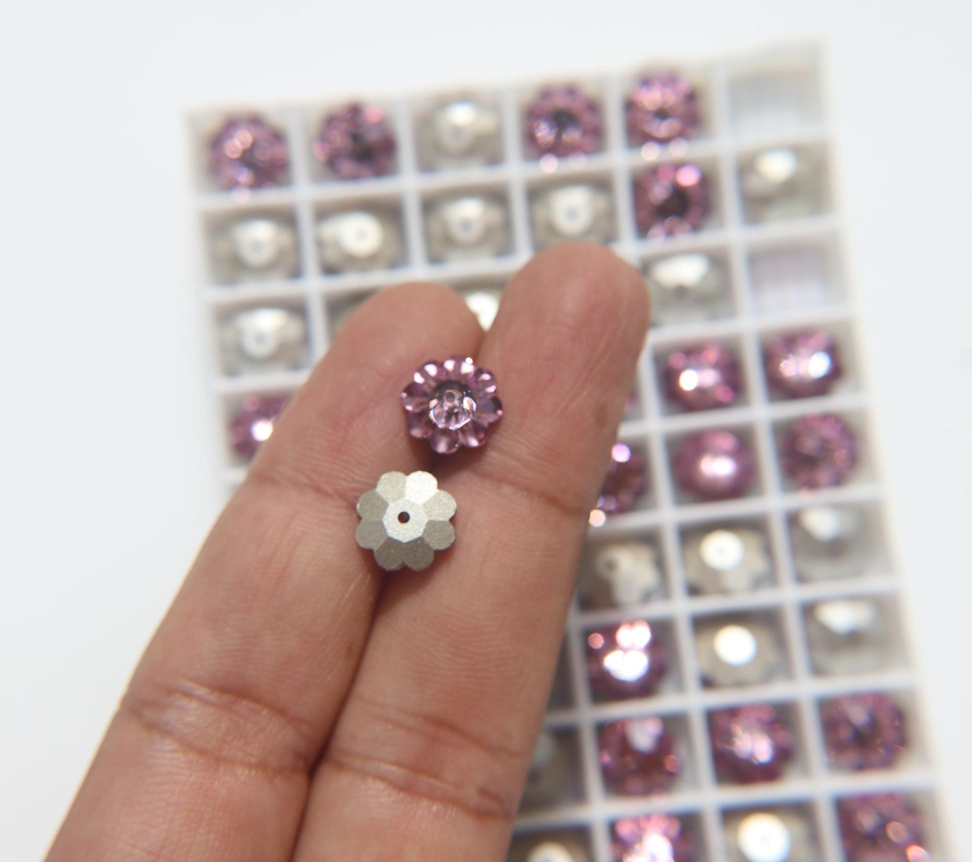 10mm Swarovski Margarita Sew-on Stone (3700) 3 Colors 12/24/72/144 Pieces PREMIUM Materials