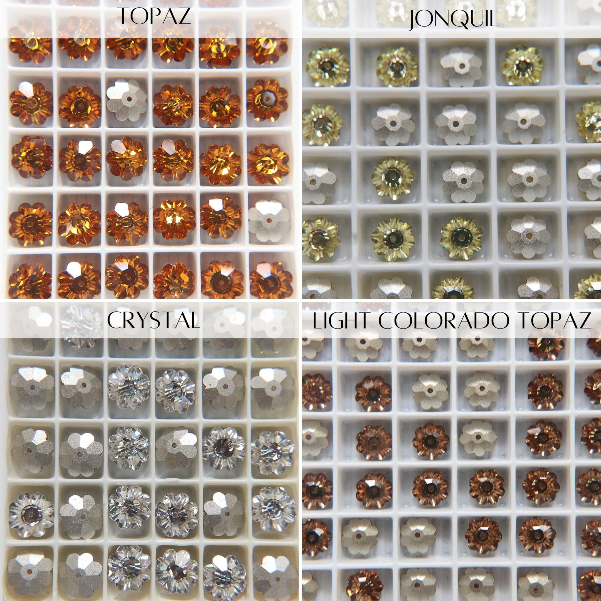 8mm Swarovski Margarita Sew-on Stone (3700) 4 Colors 6/12/24/72 Pieces PREMIUM Materials