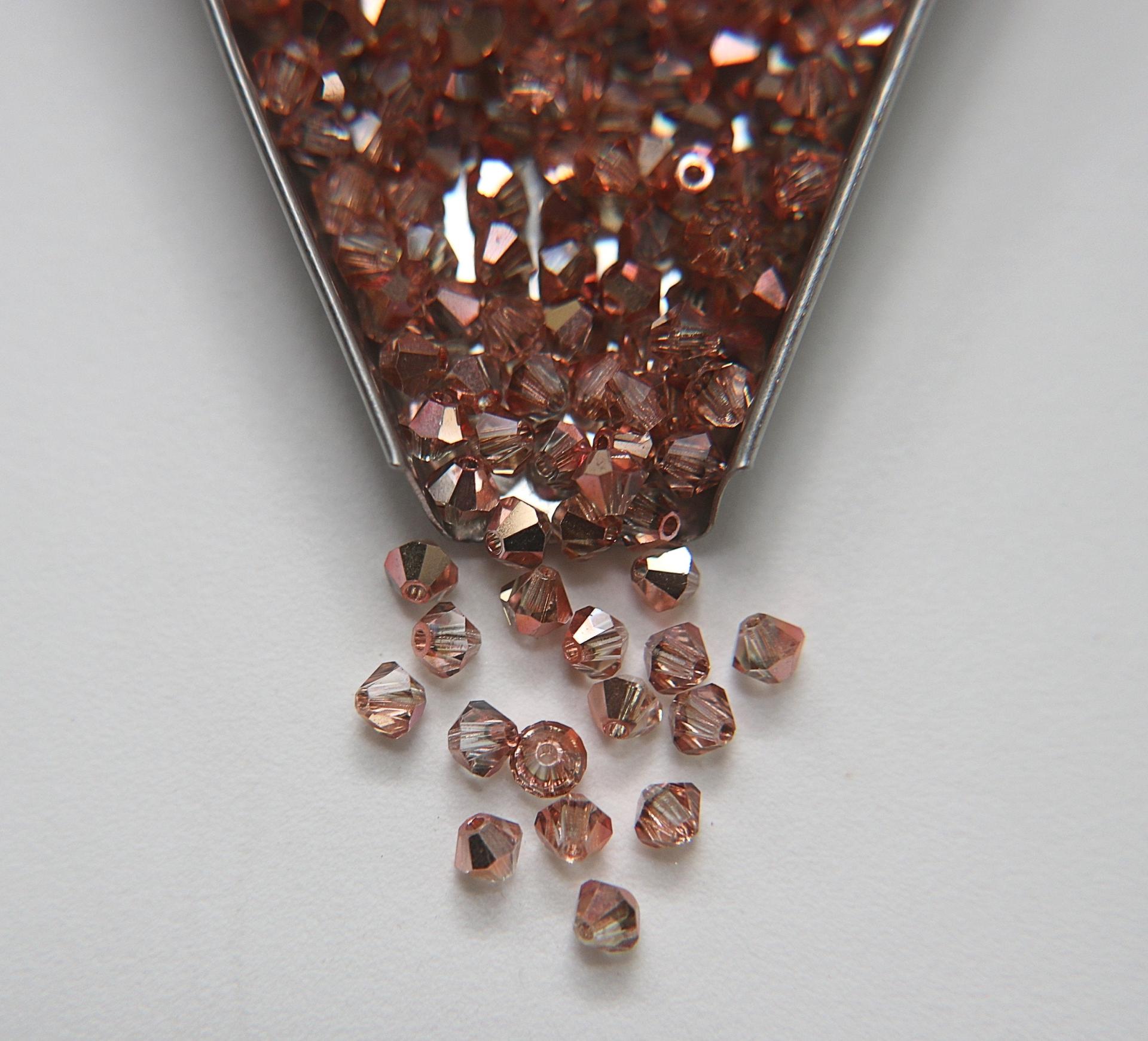 4mm Preciosa Crystal Copper Bicones Beads 36/72/144/432/720 Pieces PREMIUM MATERIALS,embroidery materials