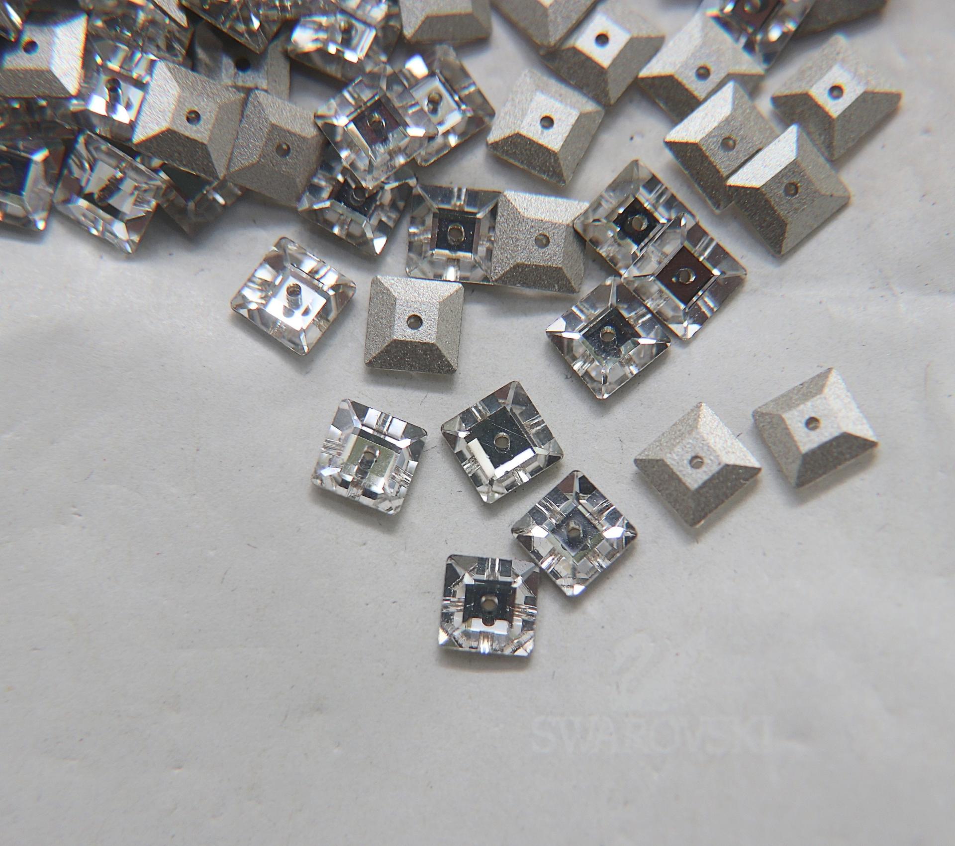 6mm Swarovski 3400 Square Lochrosen (3400) in CRYSTAL 12/24/72/144 Pieces PREMIUM Materials