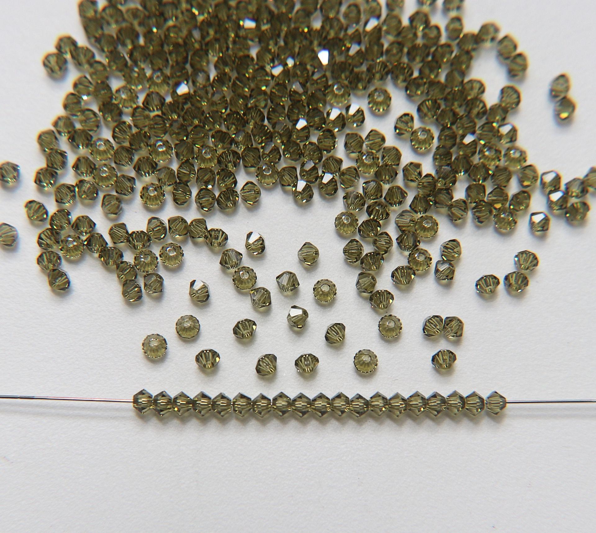 3mm Khaki Swarovski Bicone 36/72/144/432/720 Pieces (550) Jewelry findings, embroidery materials, jewelry making, craft supplies, vintage