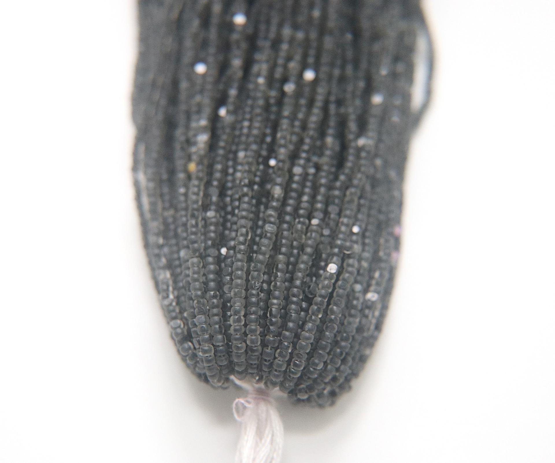 11/0 Hanks Charlotte Cut Beads Crystal Matt Graphite Lined 1/5/25/50/100 Hanks PREMIUM SEED BEADS, Native Supplies