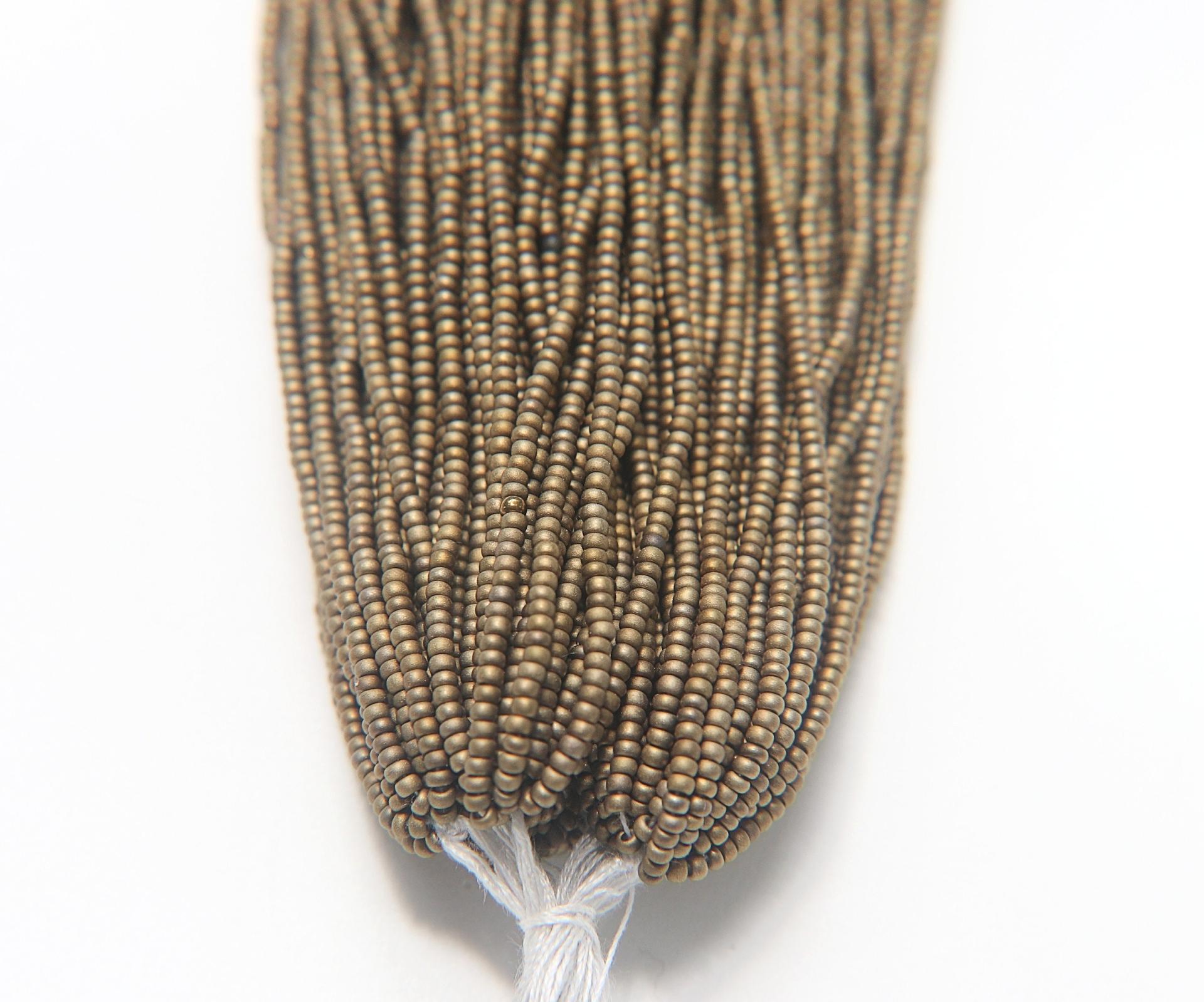 11/0 PRECIOSA Traditional Czech Beads™ MATT Bronze Gold 1/5/25/50/100 Full hanks Preciosa Ornella loose beads, embroidery materials