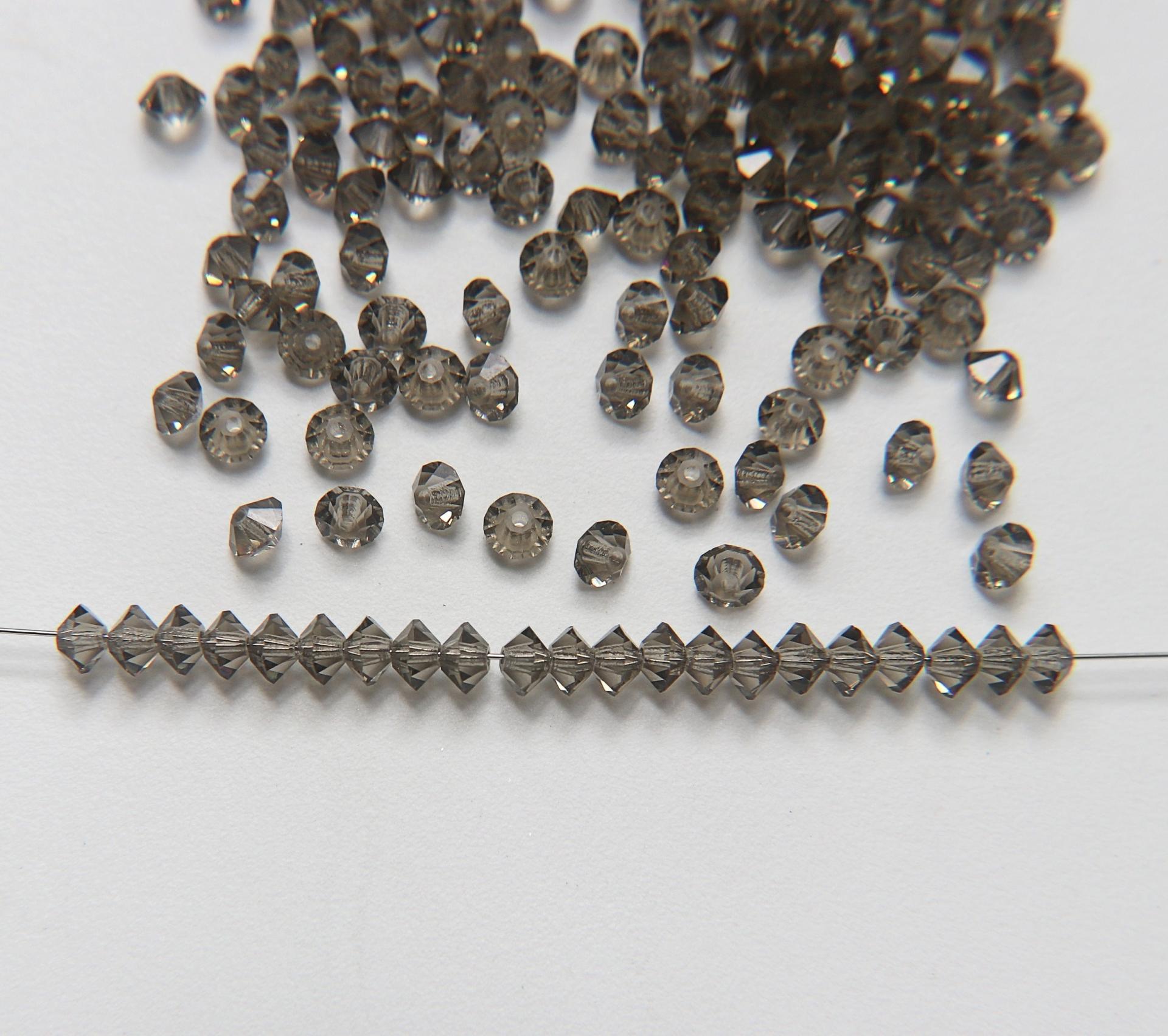 3x5mm Crystal Preciosa Flat Bicone Beads Black Diamond 36/72/144/432/720 Pieces vintage premium beads, wedding embellishments