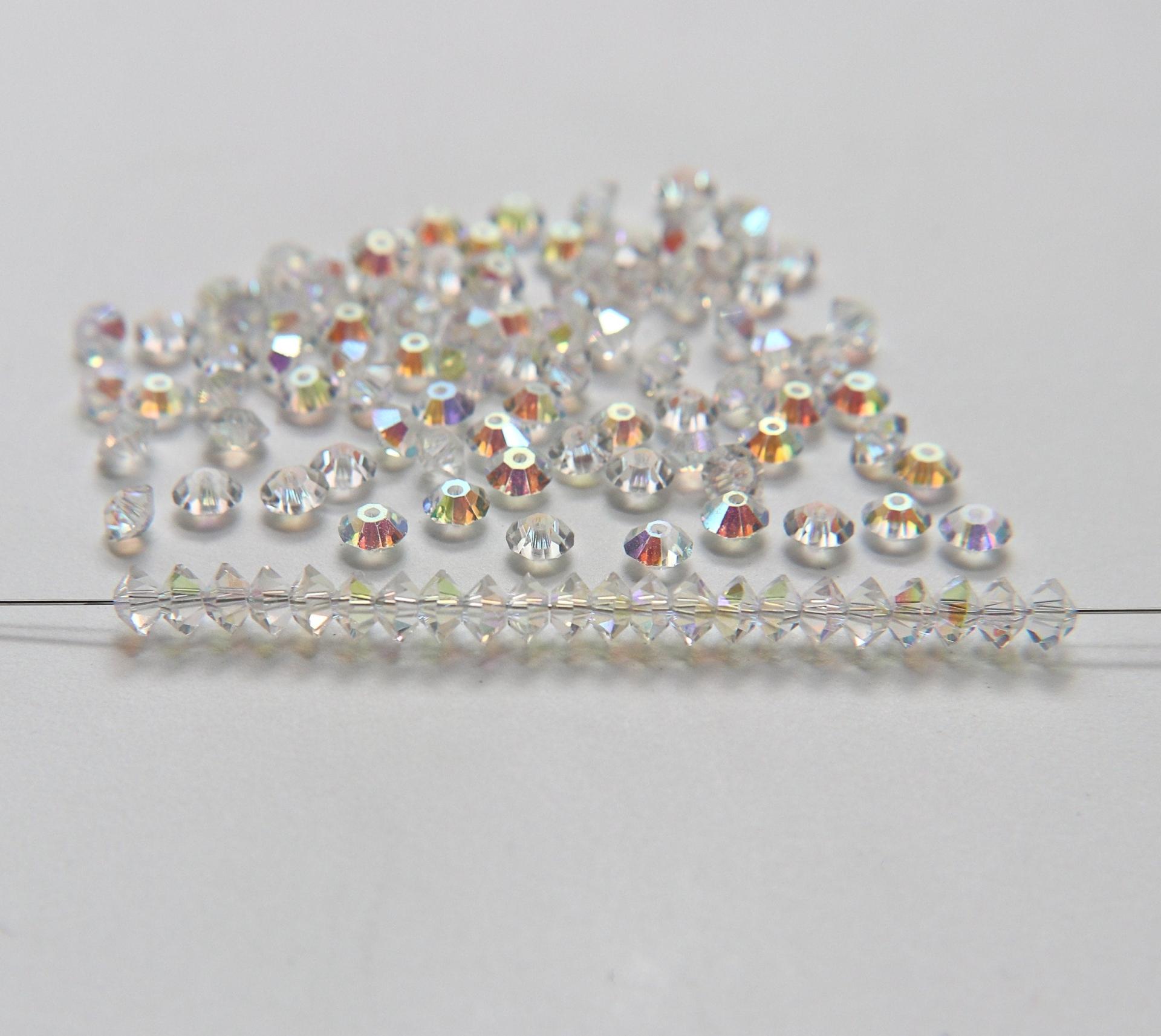 5x3mm Crystal Preciosa Flat Bicone Beads Crystal Aurore Boreale 36/72/144/432/720 Pieces vintage premium beads, wedding embellishments